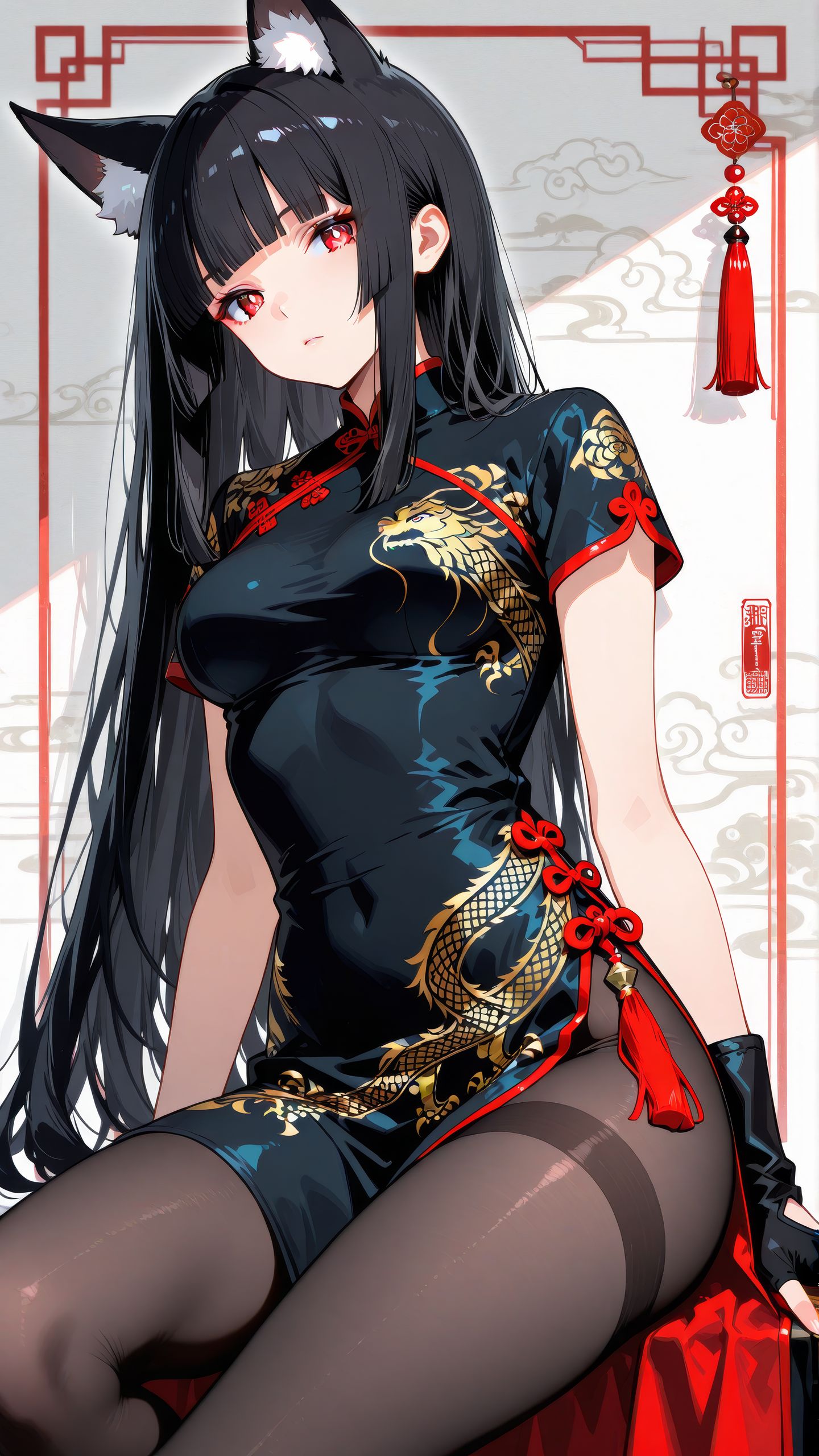 二次元游戏绝区零 星见雅 大长腿 旗袍 黑丝 裤袜 高跟鞋,第3张