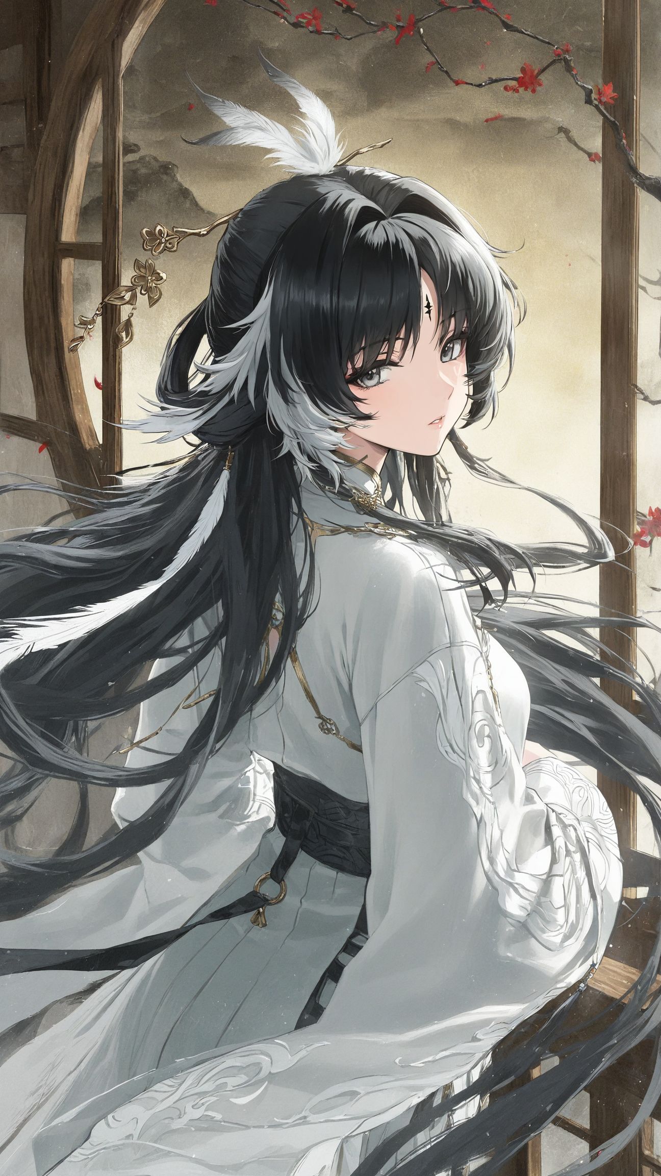 古风古装飘逸 鸣潮秧秧 游戏角色女孩 手机锁屏,第1张