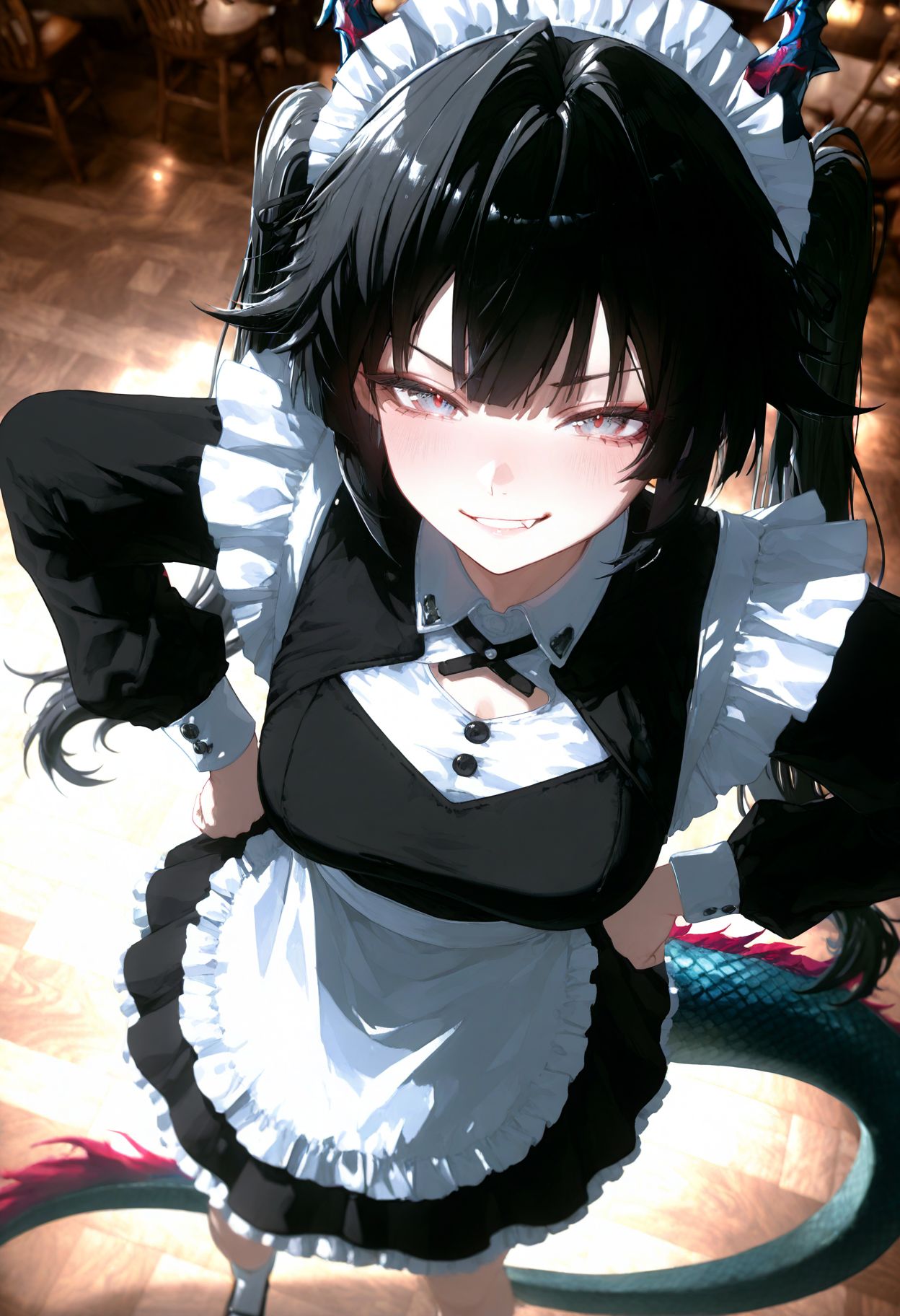 二次元游戏女孩 明日方舟陈千语 女仆装,第1张