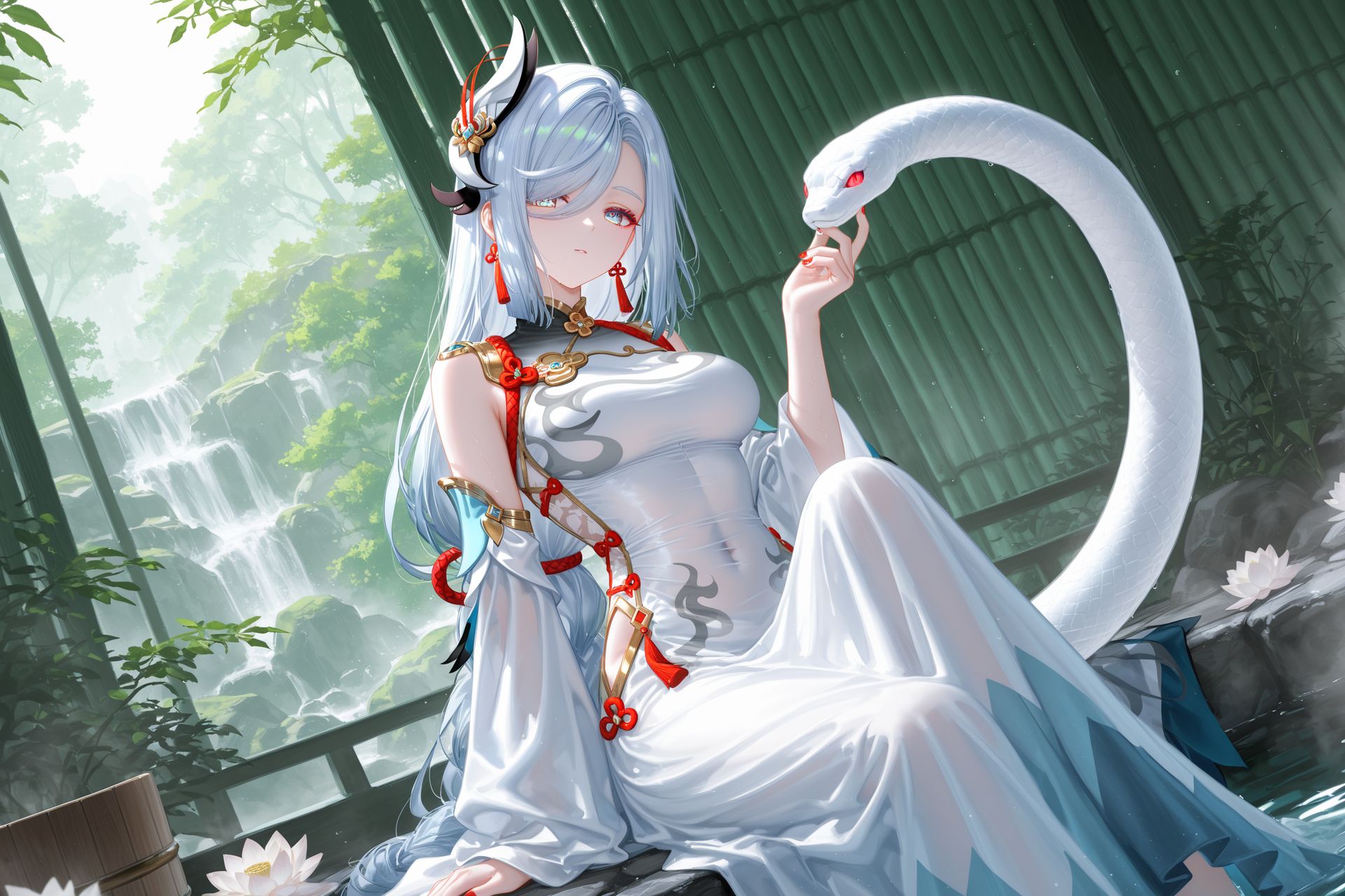 白蛇主题 鬼灭之刃 原神 申鹤 八重神子,第1张