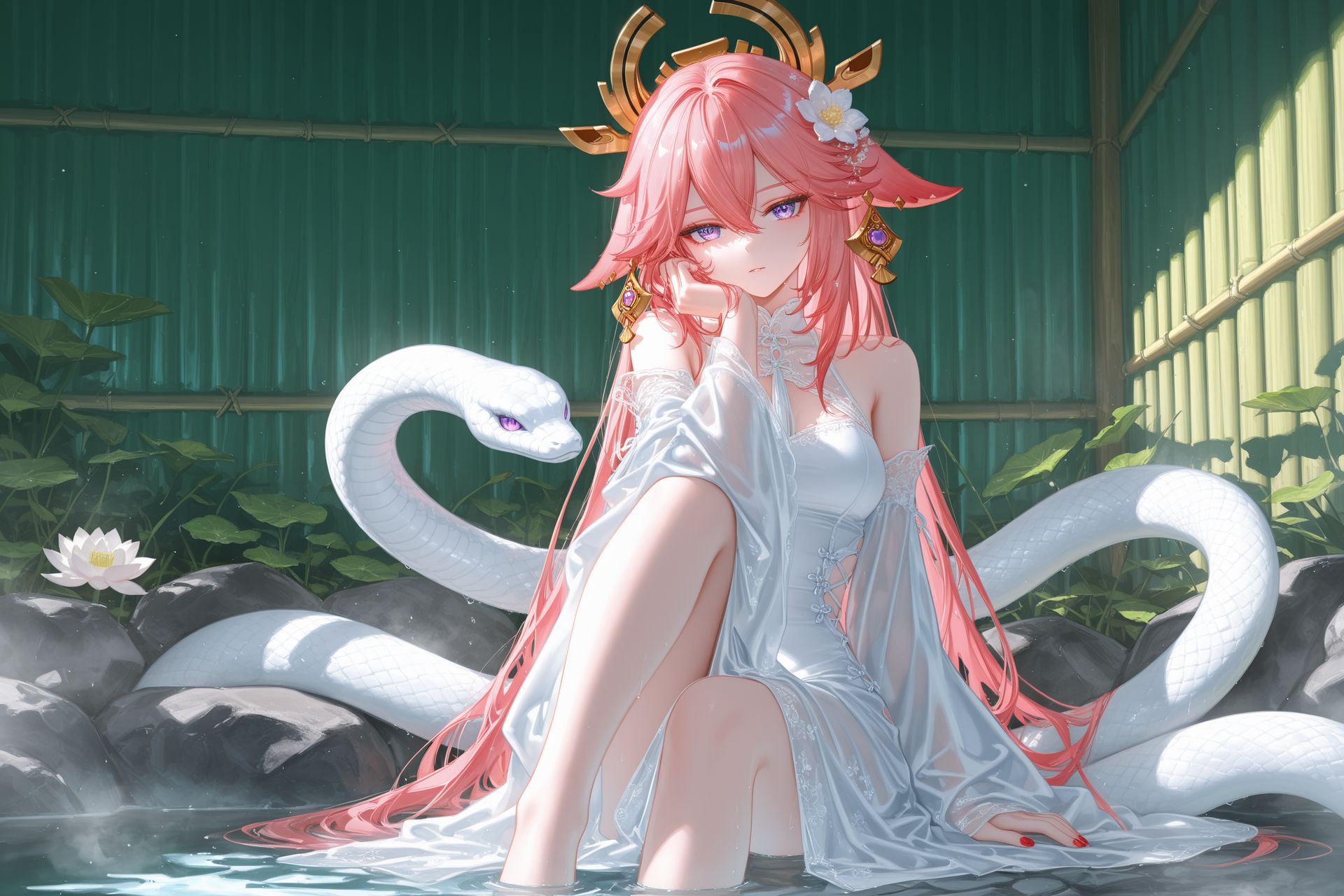 白蛇主题 鬼灭之刃 原神 申鹤 八重神子,第4张