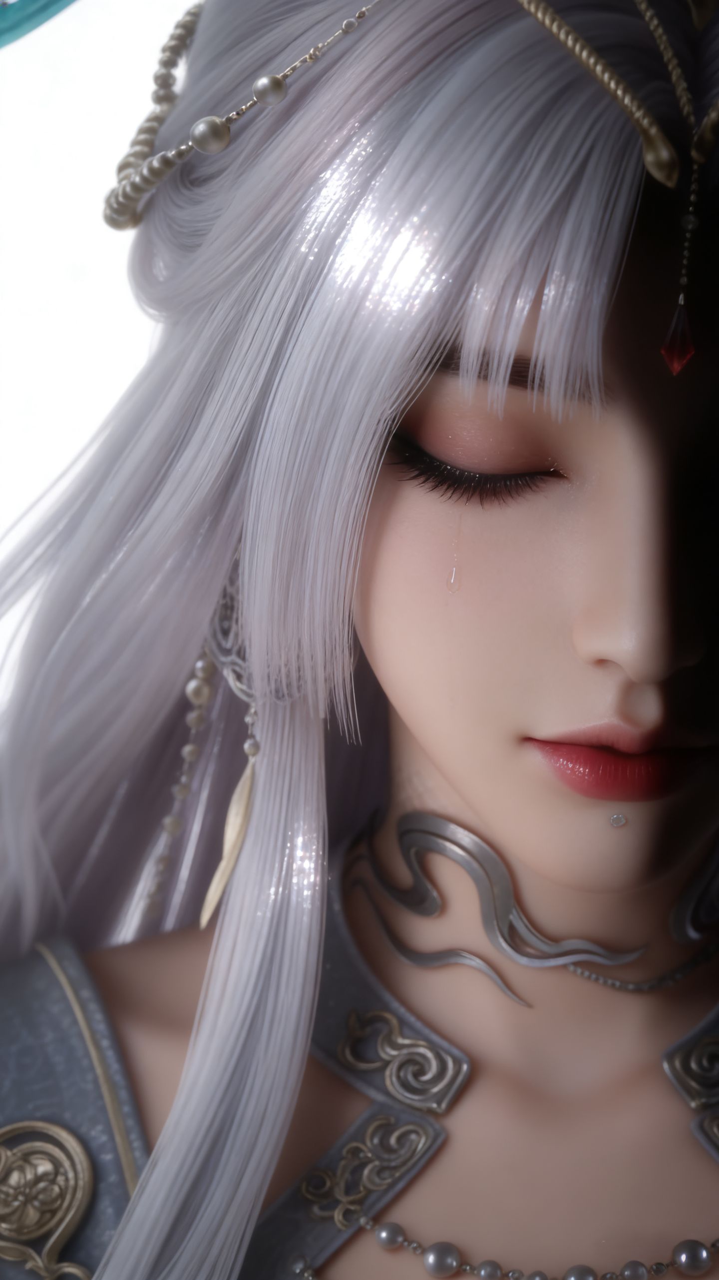 泪珠滑落的瞬间，谁懂这种破碎感！ ai生成 国漫女神写实,第3张