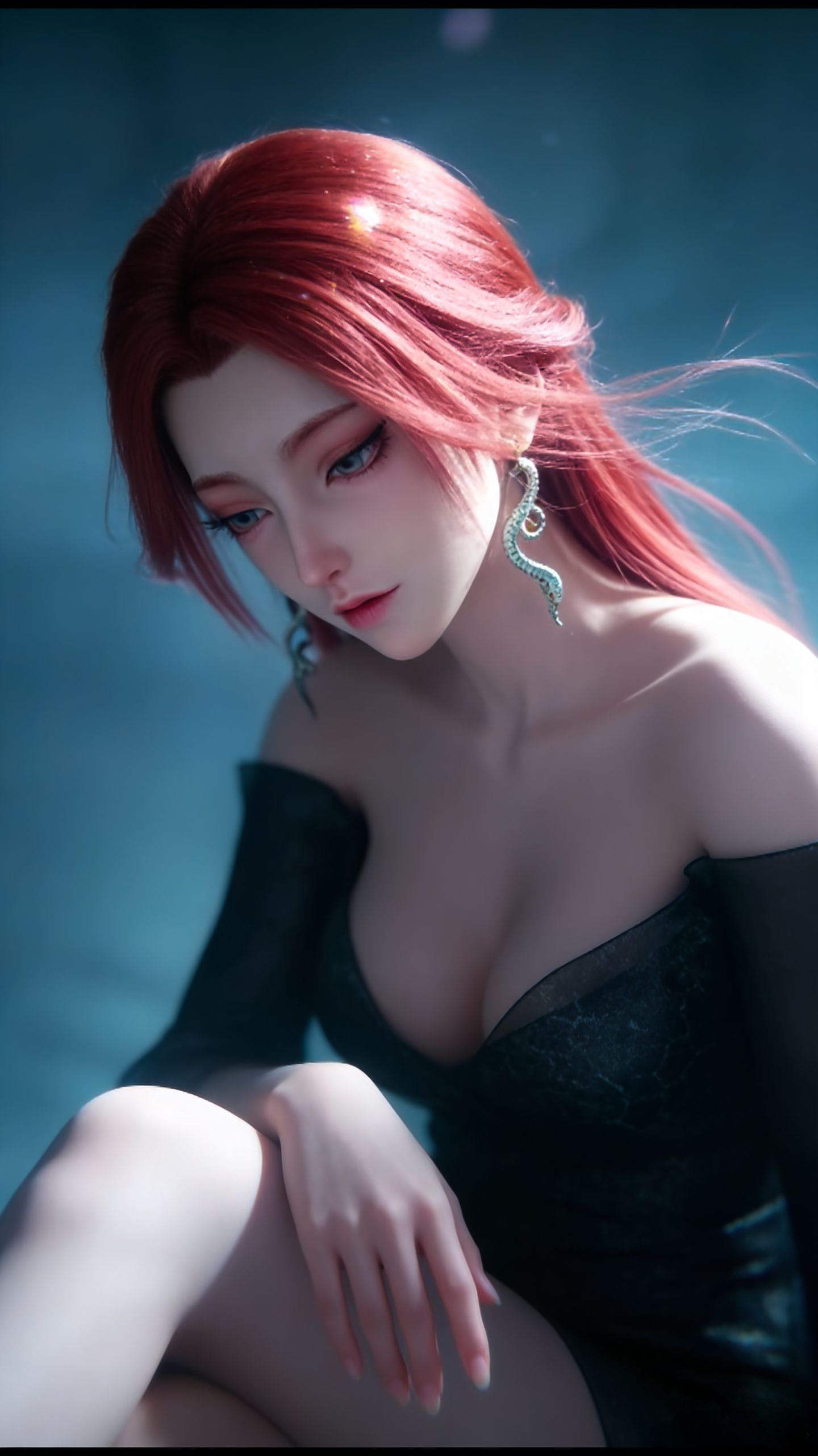 国漫女神 搜神记 雨师妾 红色长头发美女,第4张