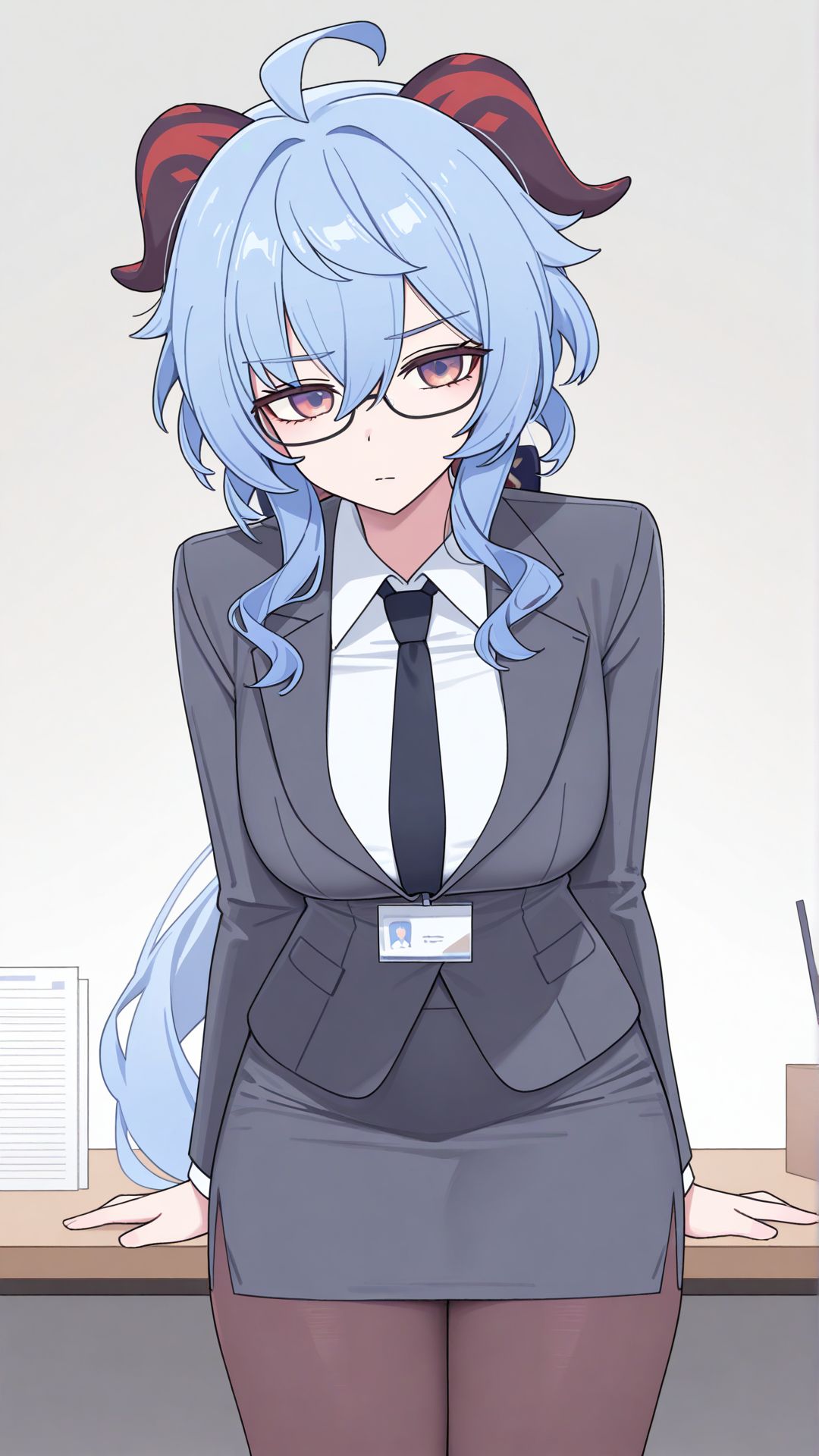 原神 甘雨 职场OL JK 女仆装 游戏角色壁纸 肉肉腿,第3张