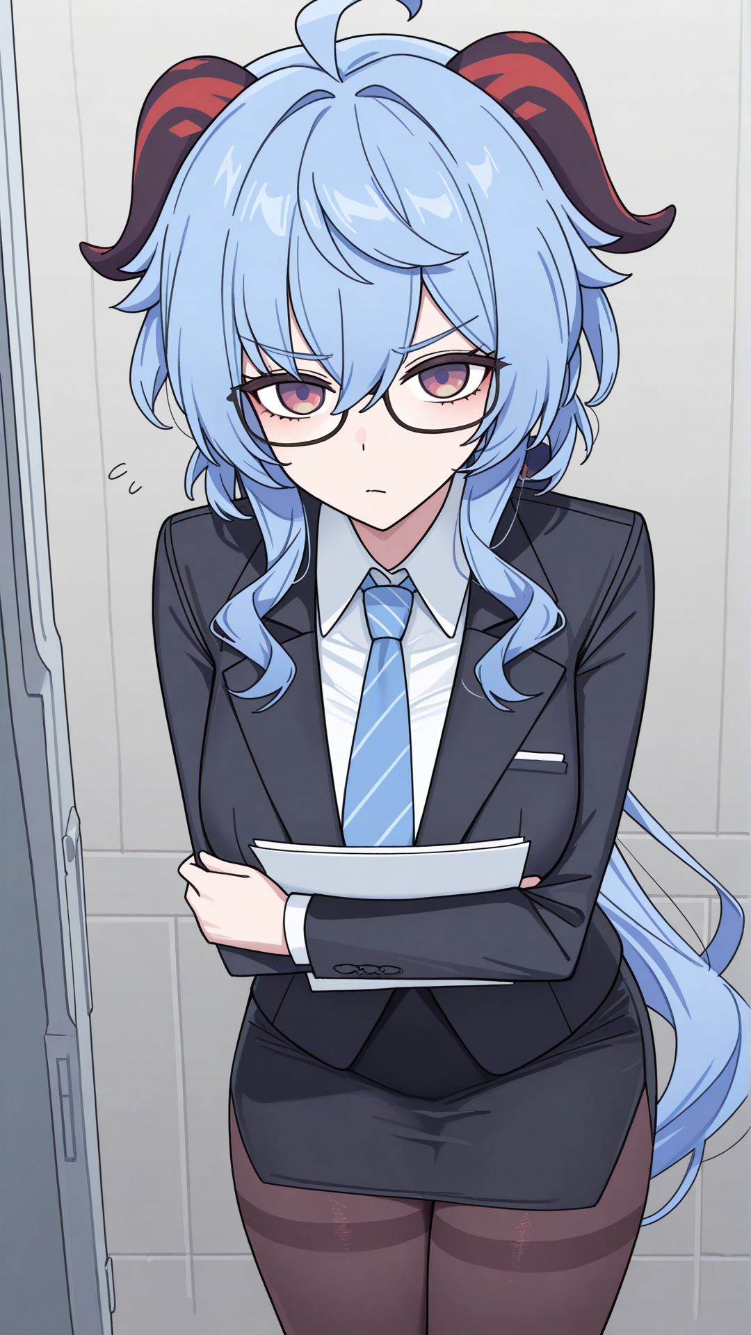 原神 甘雨 职场OL JK 女仆装 游戏角色壁纸 肉肉腿,第2张