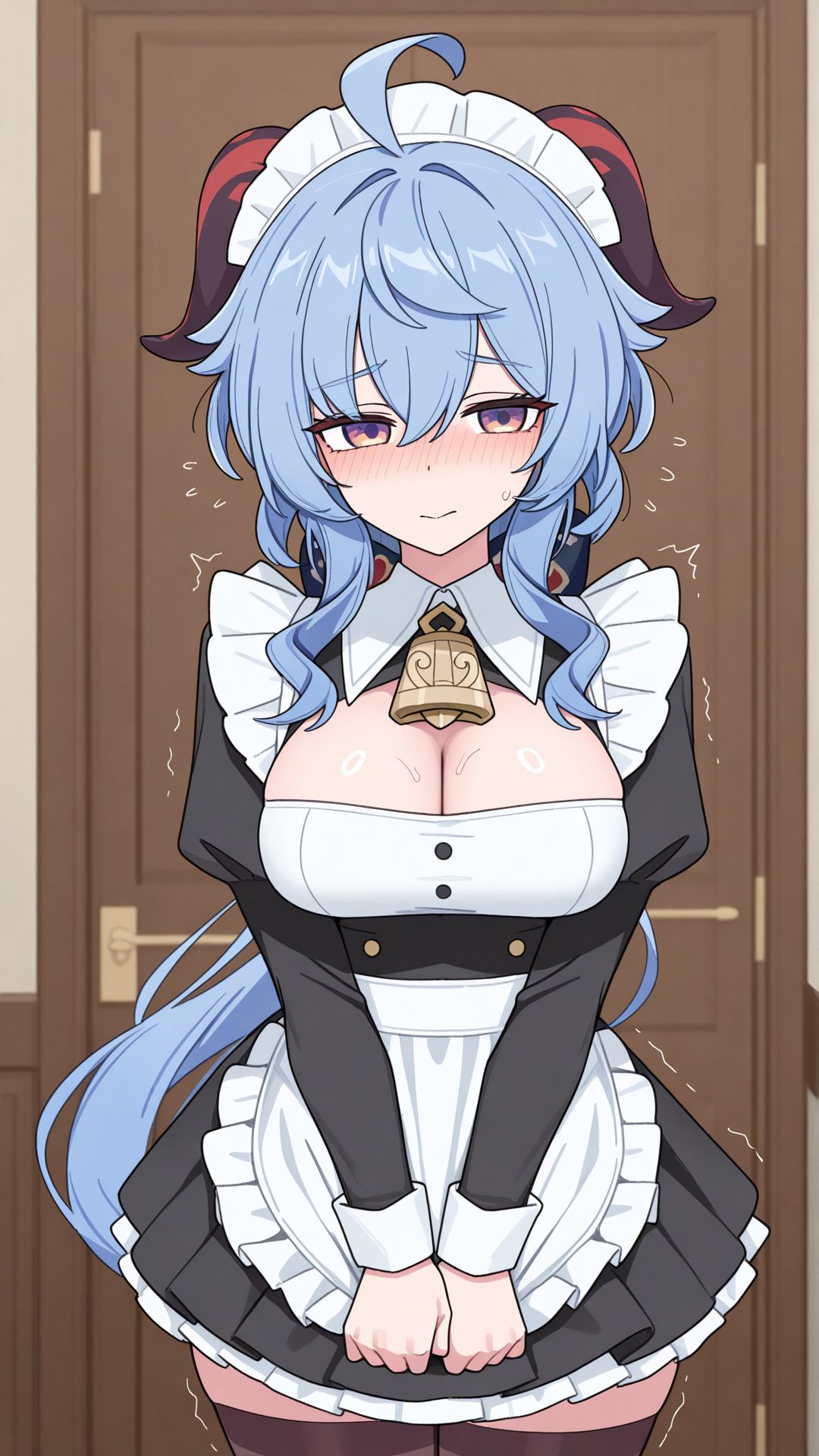 原神 甘雨 职场OL JK 女仆装 游戏角色壁纸 肉肉腿,第5张