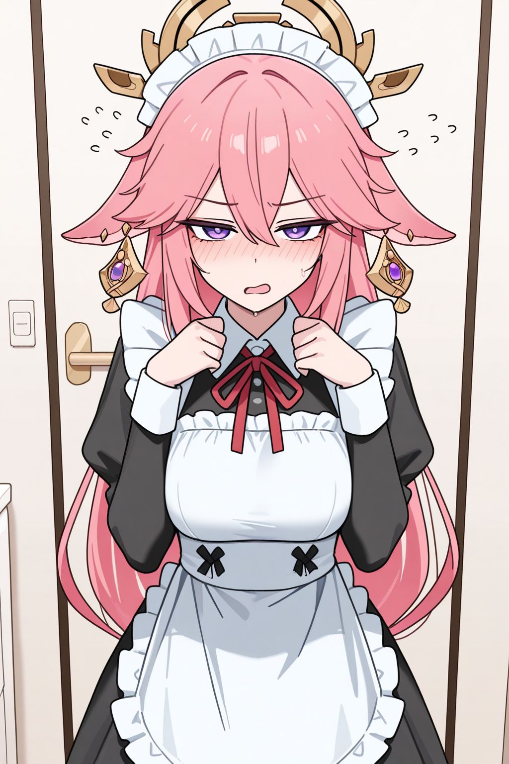 山高狐狸野，八重是我姐，夜深狐狸叫，八重说还要。原神 八重神子 屑狐狸 壁纸,第3张