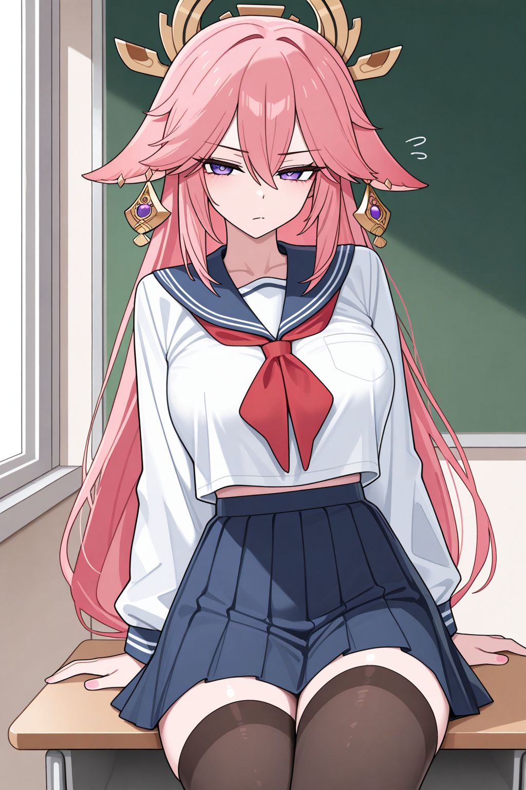 山高狐狸野，八重是我姐，夜深狐狸叫，八重说还要。原神 八重神子 屑狐狸 壁纸,第4张