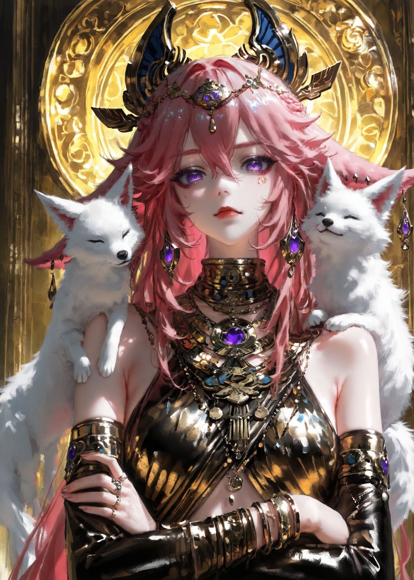 二次元游戏原神 AI绘画 申鹤 雷电将军 八重神子,第2张