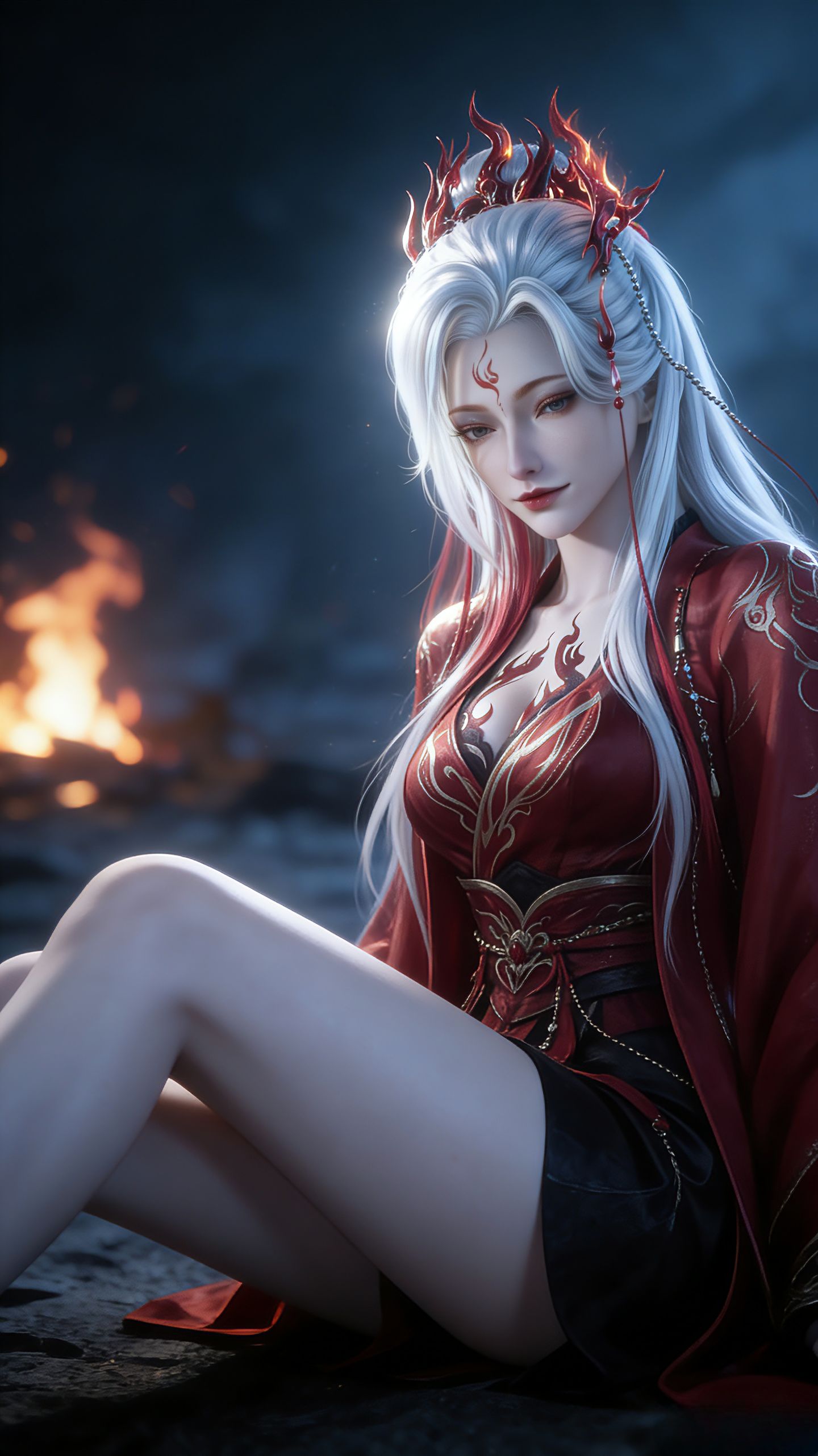 游戏角色 逆水寒 伽萨 白发美女御姐壁纸,第4张