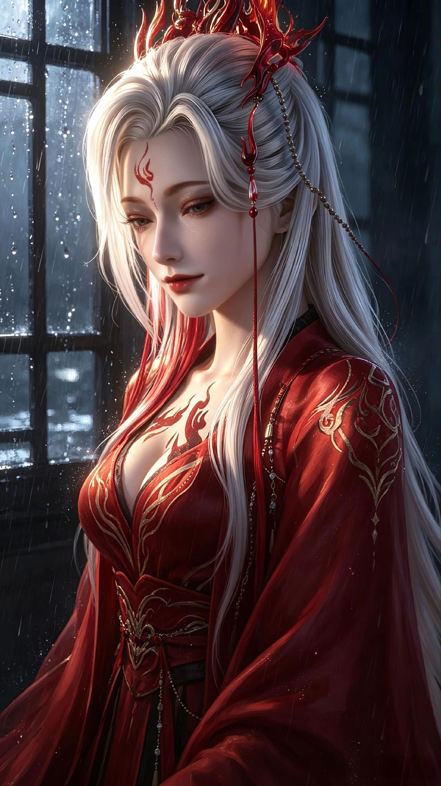 游戏角色 逆水寒 伽萨 白发美女御姐壁纸,第2张