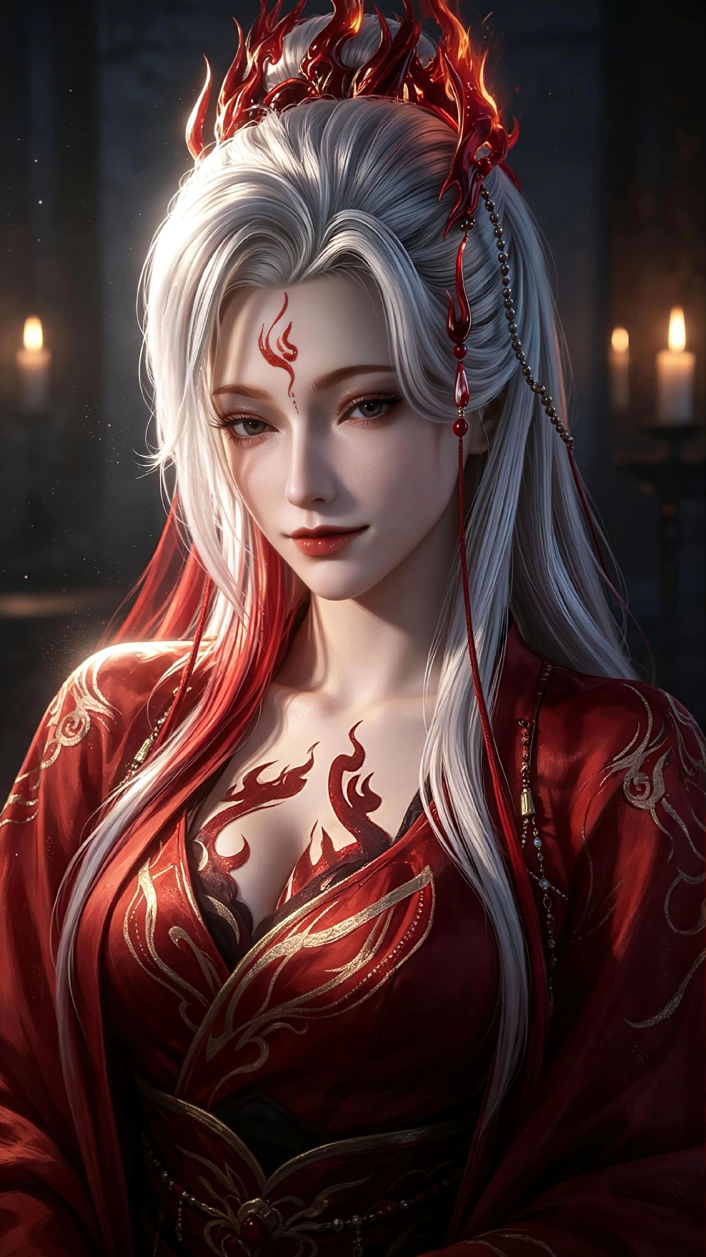 游戏角色 逆水寒 伽萨 白发美女御姐壁纸,第3张