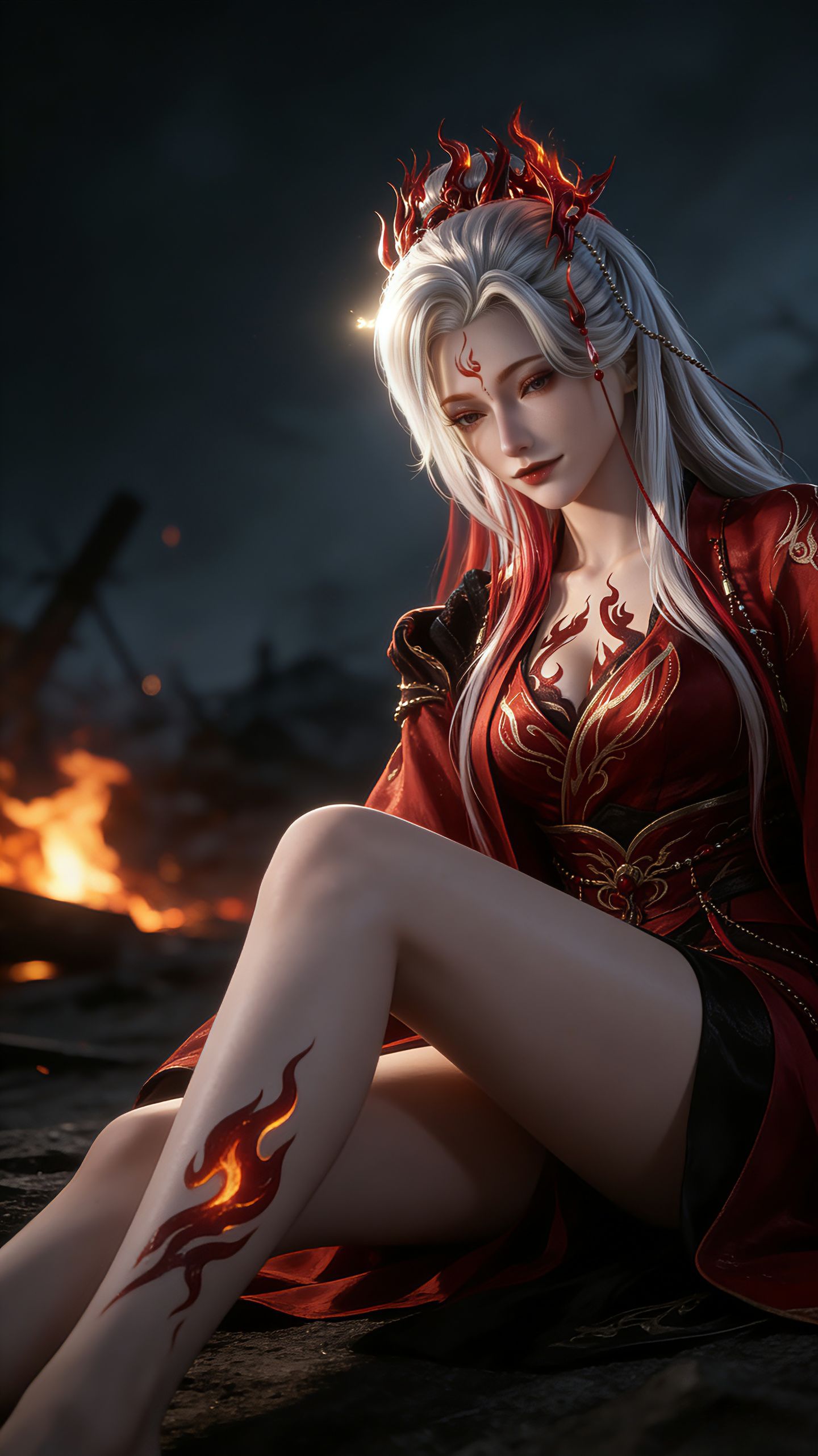 游戏角色 逆水寒 伽萨 白发美女御姐壁纸,第6张