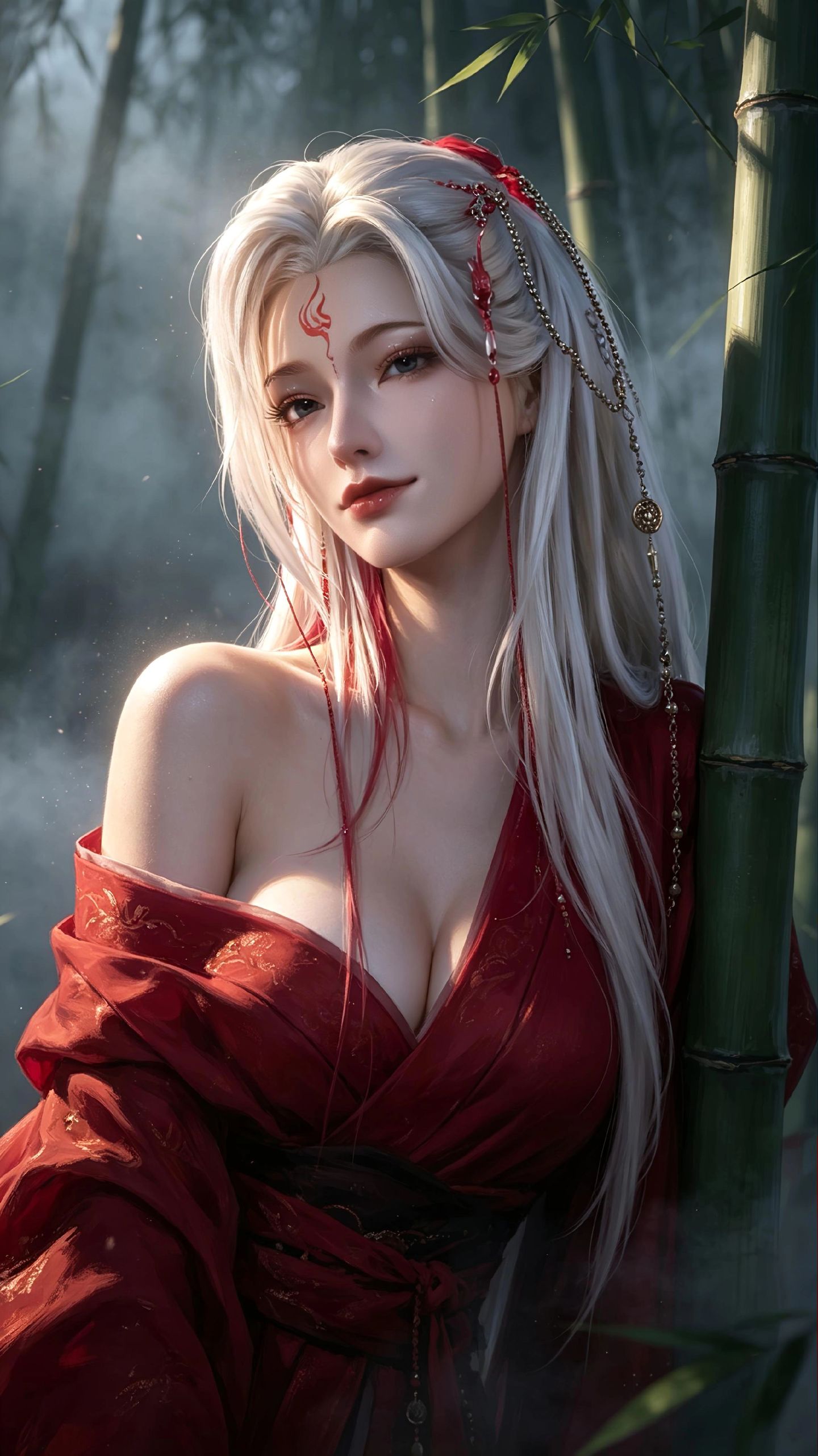 游戏角色 逆水寒 伽萨 白发美女御姐壁纸,第8张