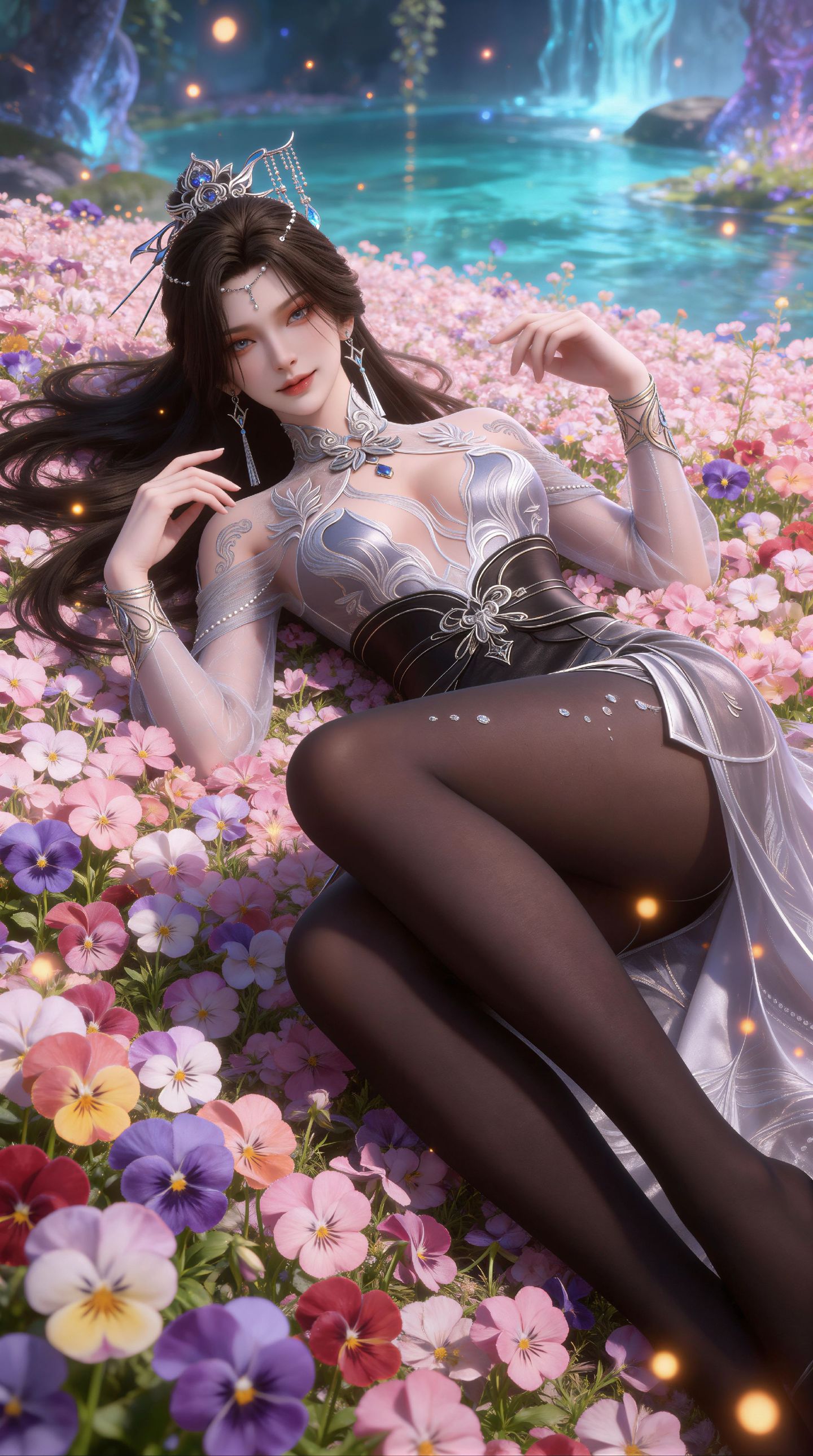 手机锁屏背景 黑丝大长腿 动画人物 南宫仙儿 国漫女神 性感美女,第1张