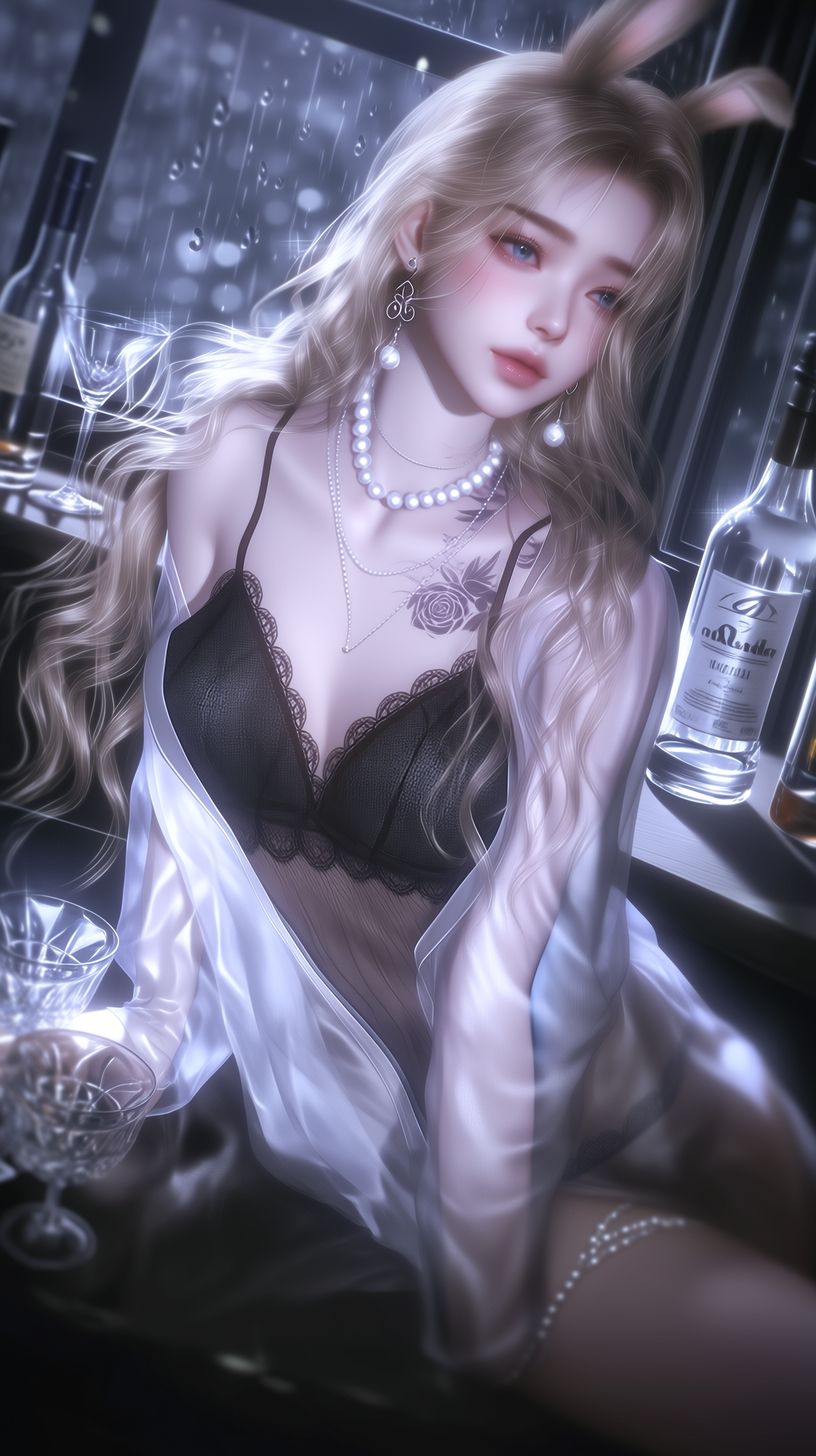 兔女郎 代入脸 星野 青丘语 酒吧的雨夜 性感美女,第2张