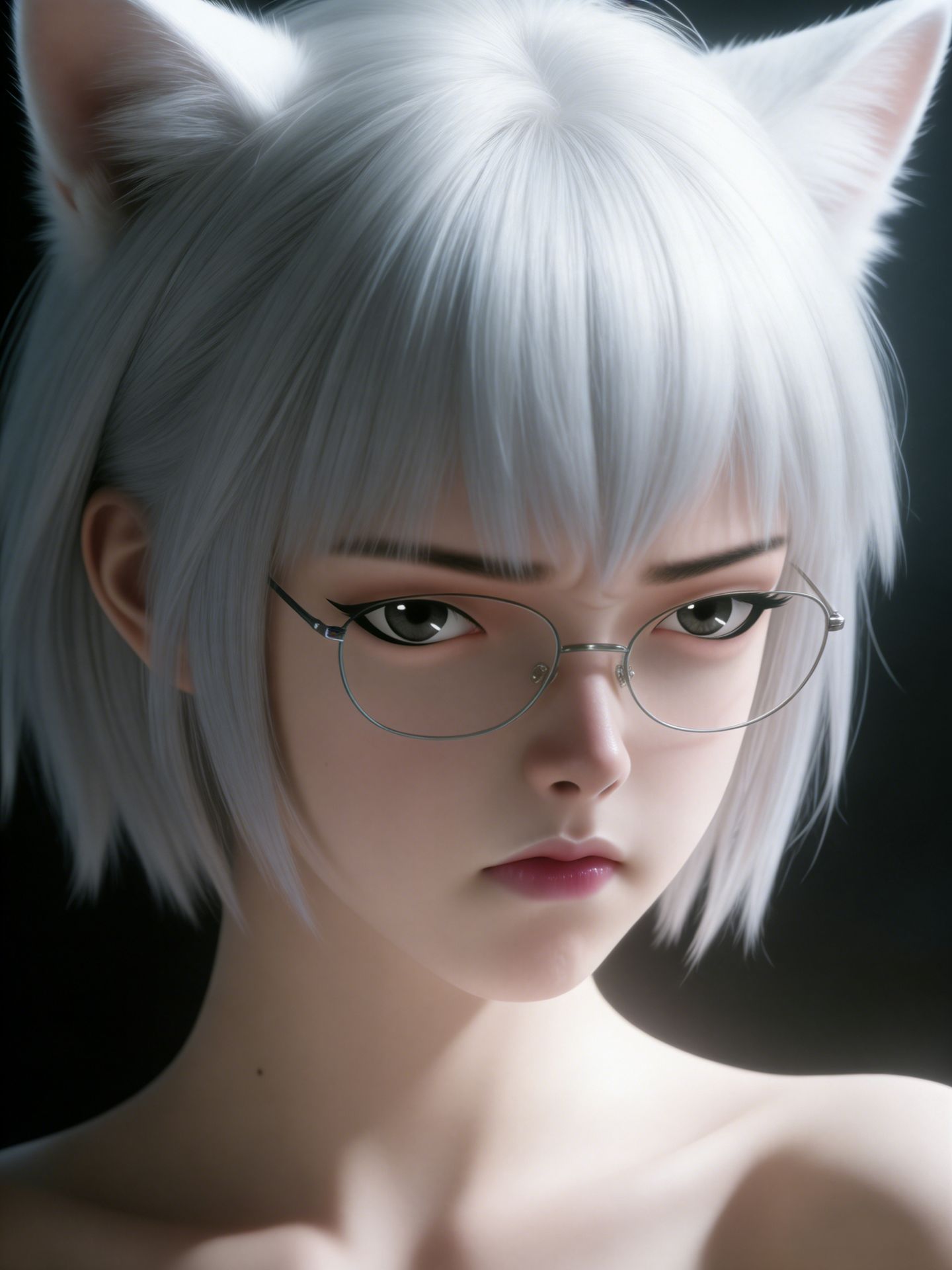 白老板加猫耳毫无违和感 灵笼 白月魁 AI绘画 国漫女神 动漫动画,第3张