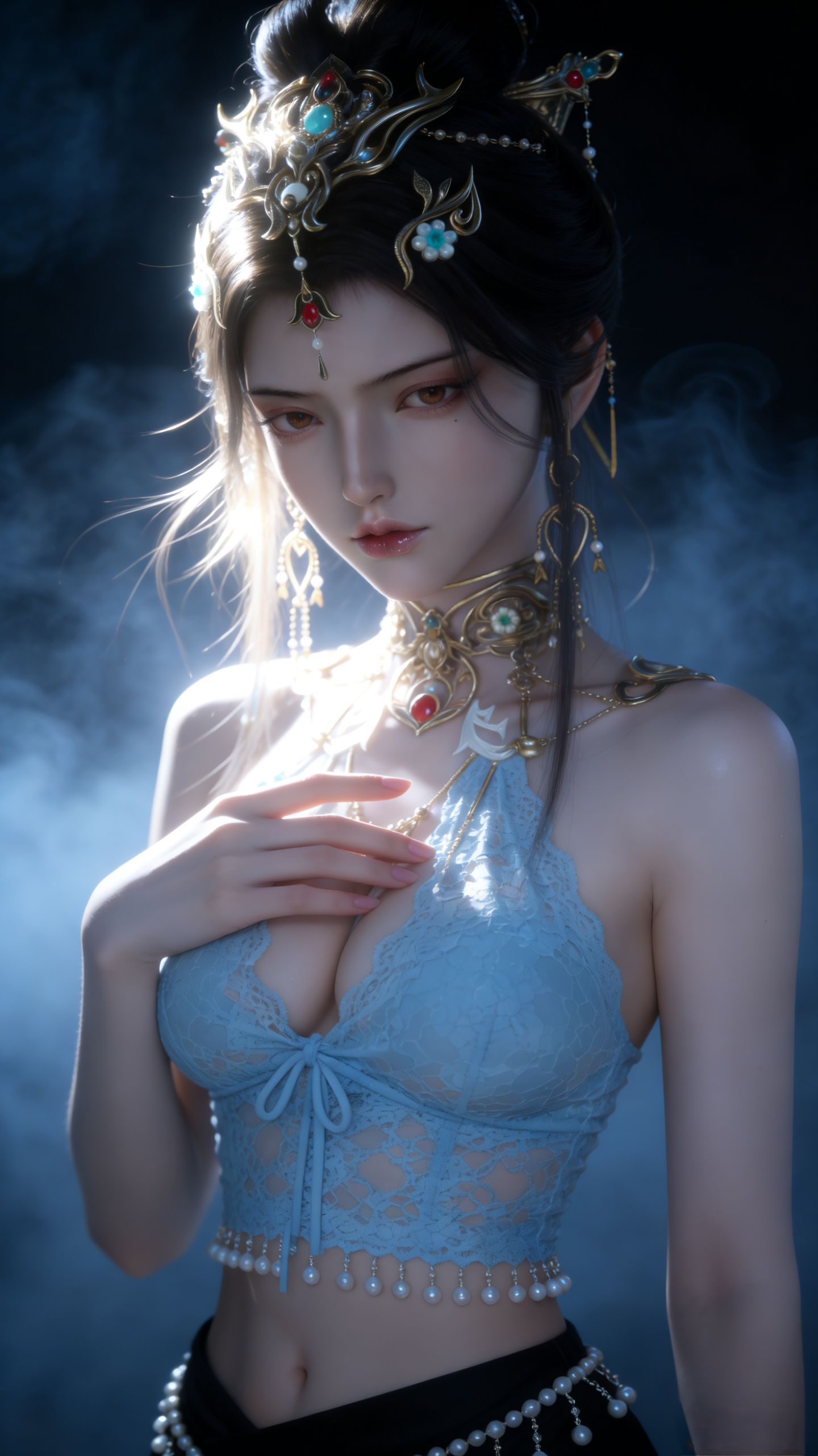 鸿音 网易游戏美女角色壁纸分享 性感御姐 AI生成 游戏cg,第2张