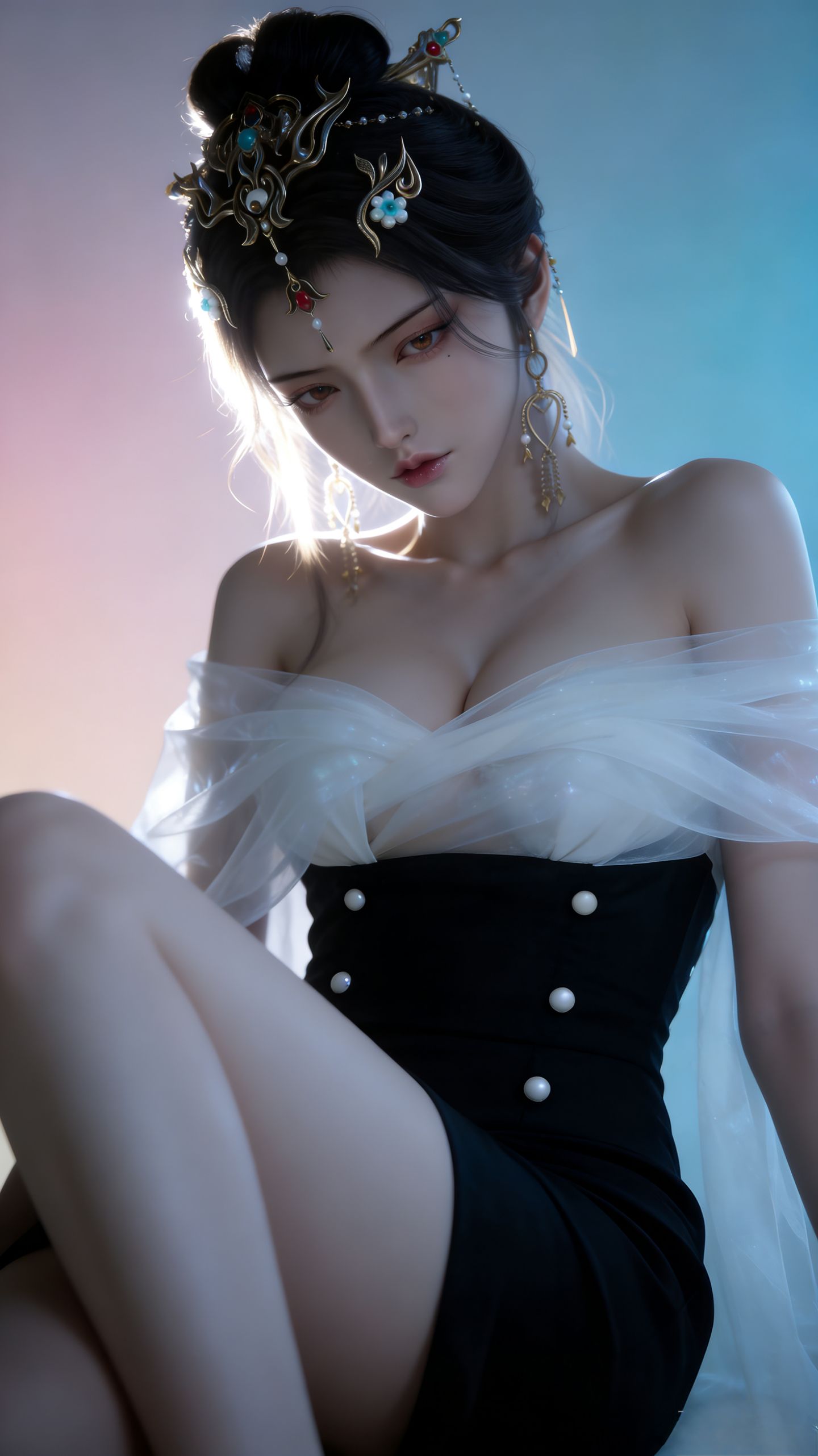 鸿音 网易游戏美女角色壁纸分享 性感御姐 AI生成 游戏cg,第3张