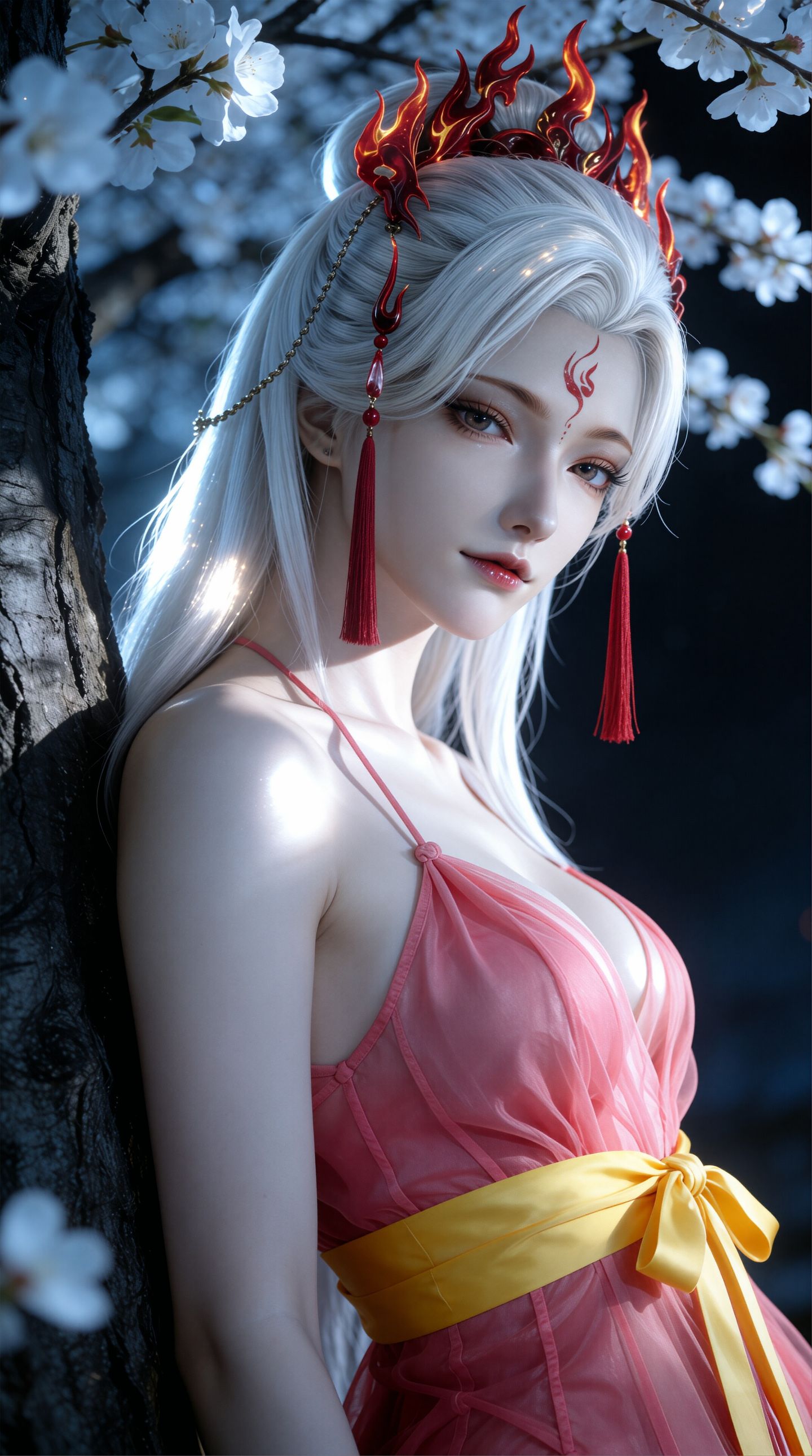 游戏美女壁纸 白发御姐 逆水寒 伽萨 电竞房,第3张