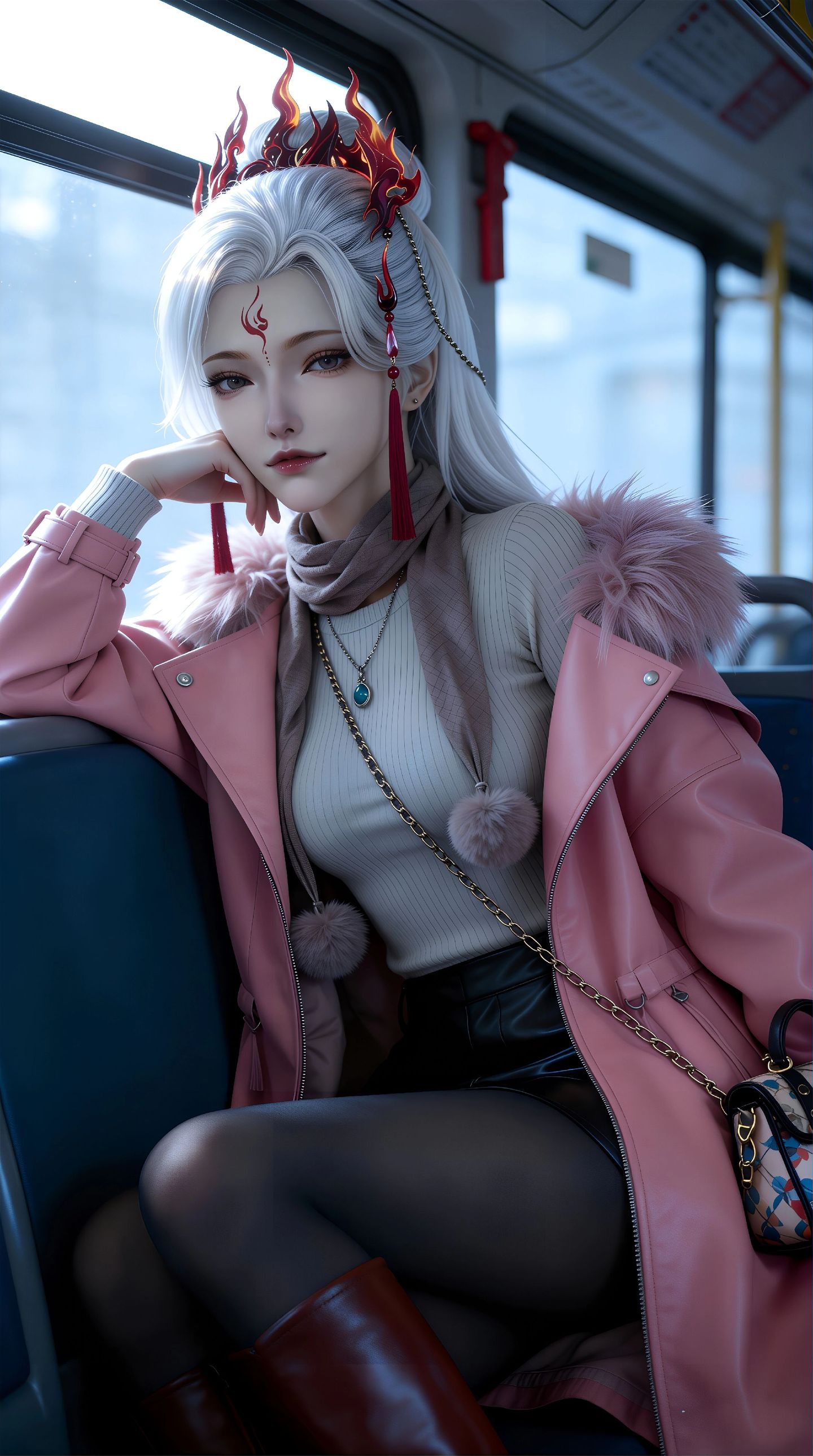 游戏美女壁纸 白发御姐 逆水寒 伽萨 电竞房,第4张