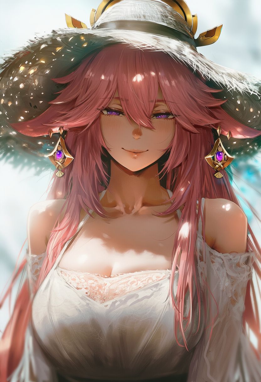 天晴了，我想我们该出门了？原神 雷电将军 八重神子 夏天,第2张