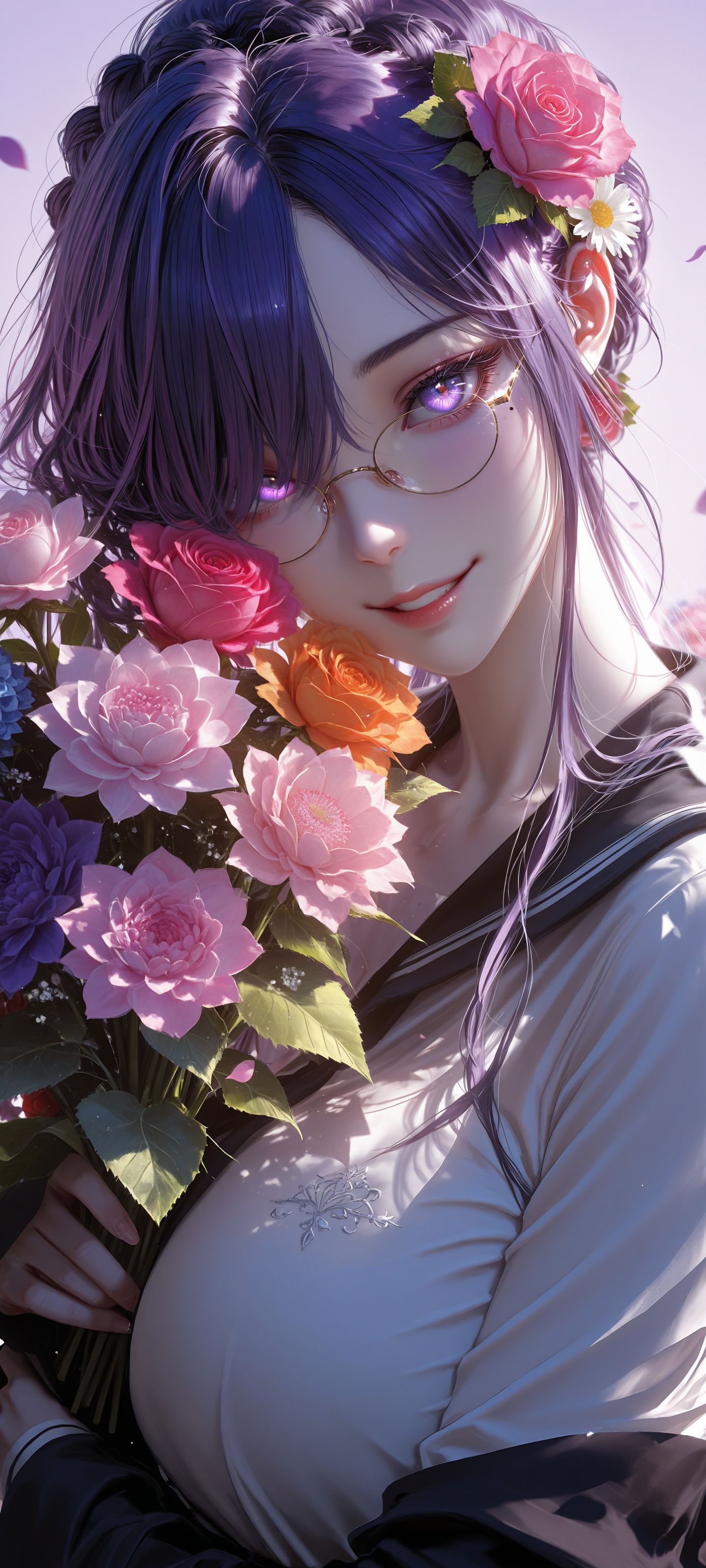 超高清壁纸 视觉美感 精灵 紫色美瞳眼睛 性感美女御姐,第3张