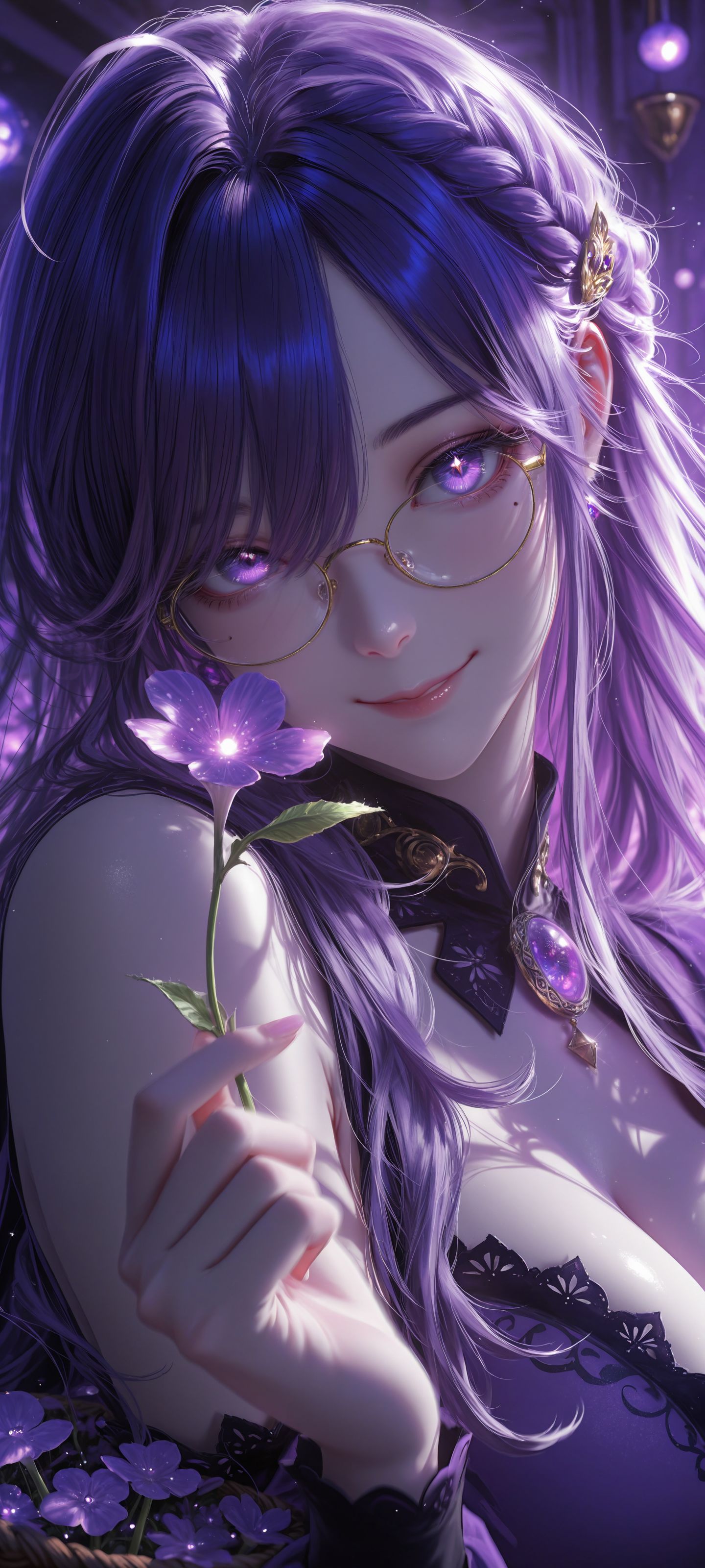 超高清壁纸 视觉美感 精灵 紫色美瞳眼睛 性感美女御姐,第4张