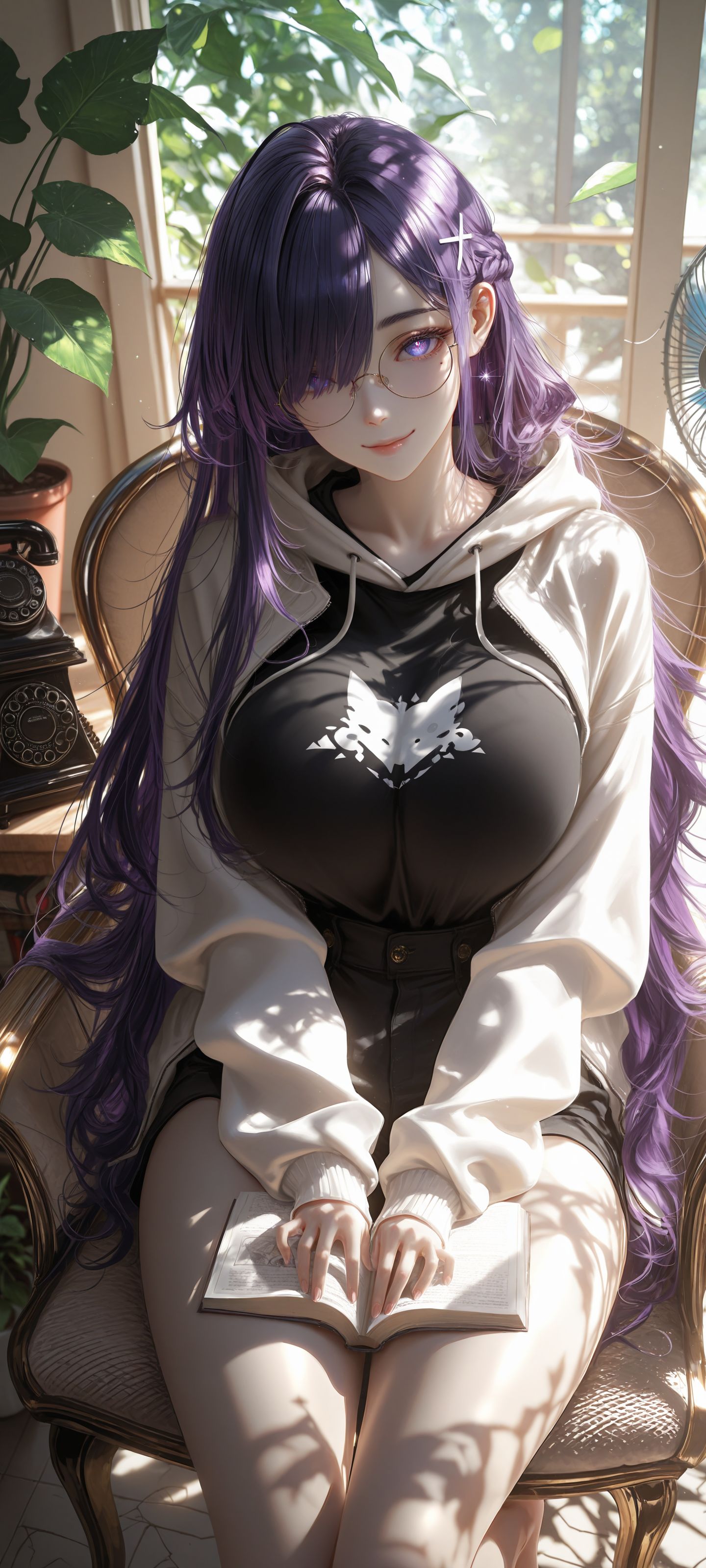 超高清壁纸 视觉美感 精灵 紫色美瞳眼睛 性感美女御姐,第2张