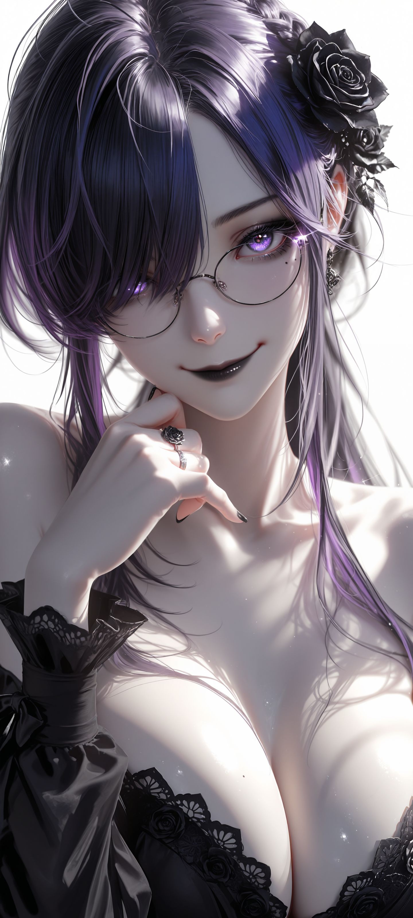 女仆装 紫色头发 AI创作 高清性感美女壁纸,第5张