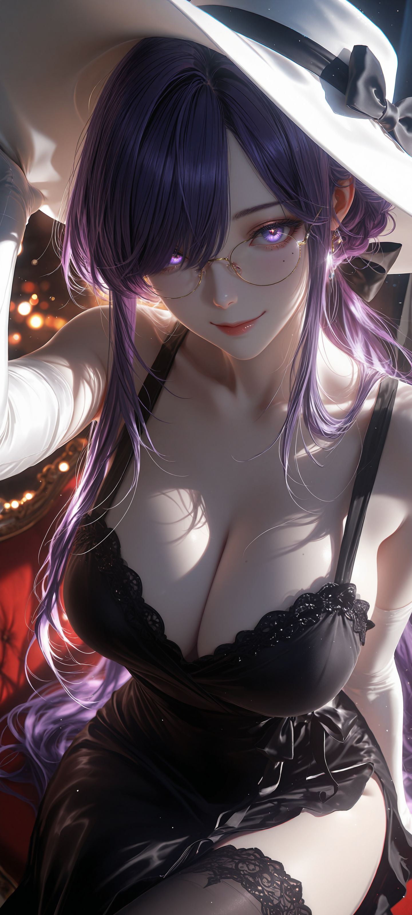 女仆装 紫色头发 AI创作 高清性感美女壁纸,第8张