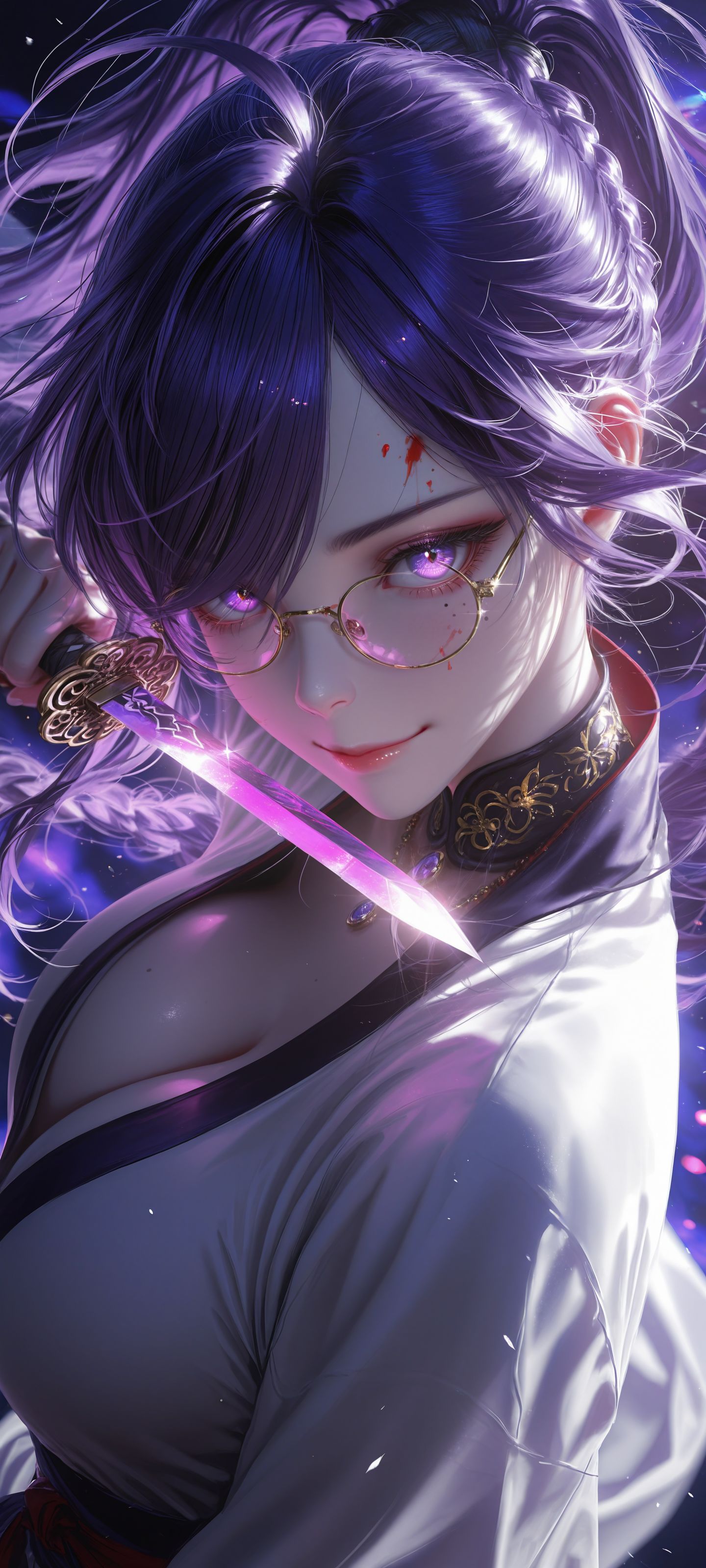 女仆装 紫色头发 AI创作 高清性感美女壁纸,第6张