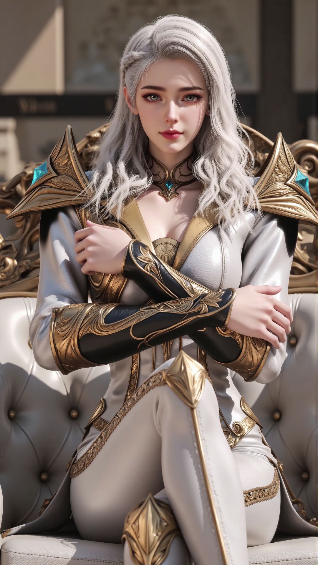 绝世唐门 维娜竖屏壁纸 银发波浪卷御姐,第3张