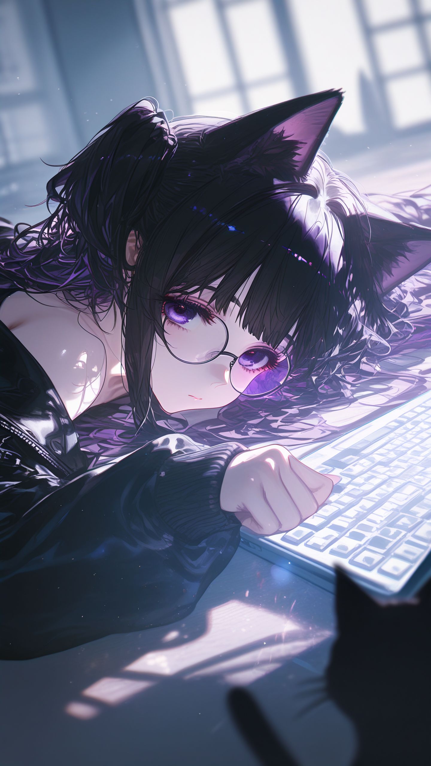 一口甜二次元治愈系可爱猫娘壁纸,第3张