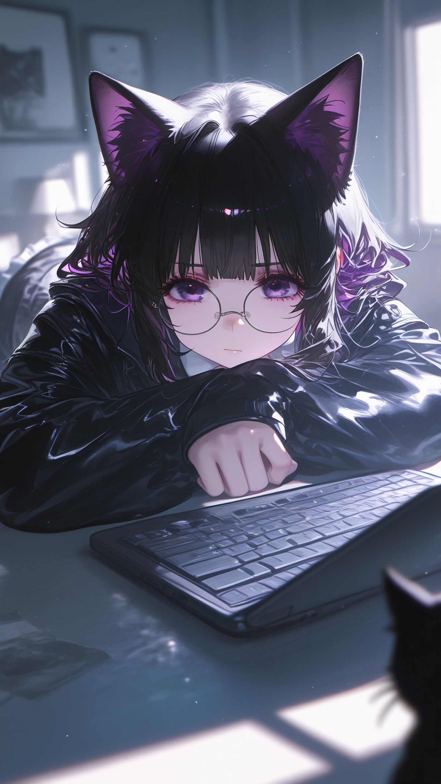 一口甜二次元治愈系可爱猫娘壁纸,第4张