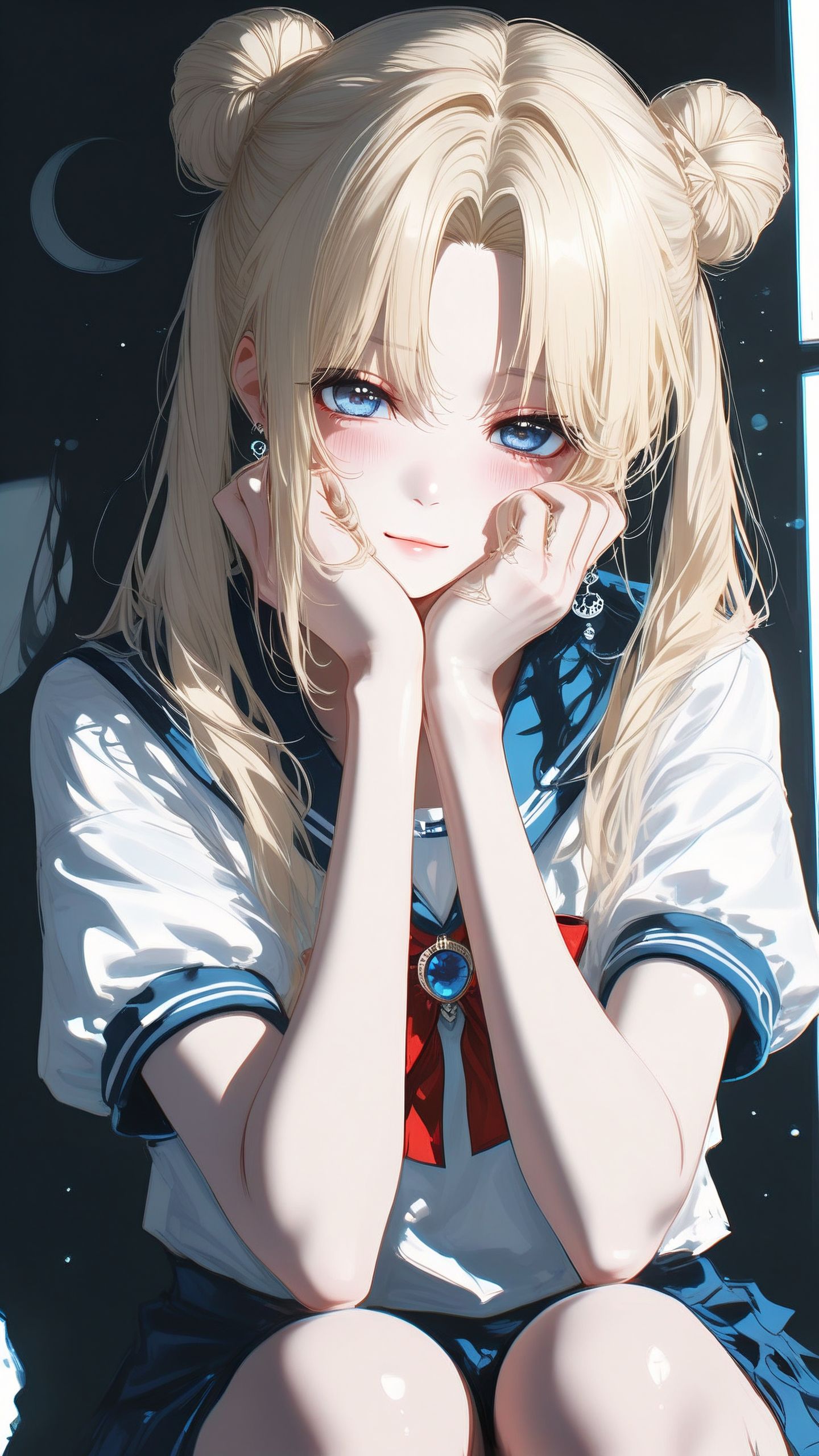 壁纸手机超清全面屏 插画 双丸子黄色头发,第2张