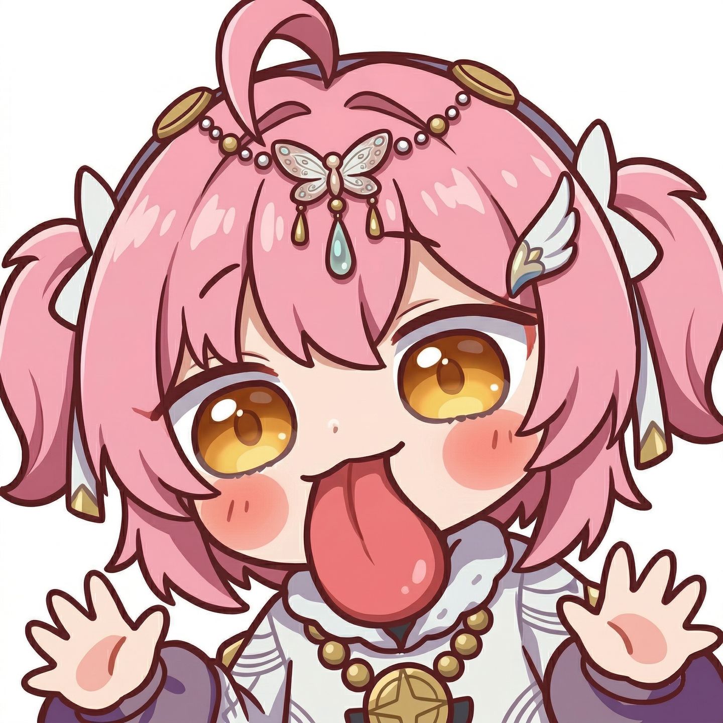 爱弥斯头像 鸣潮头像 二次元头像 可爱调皮舔屏幕,第1张