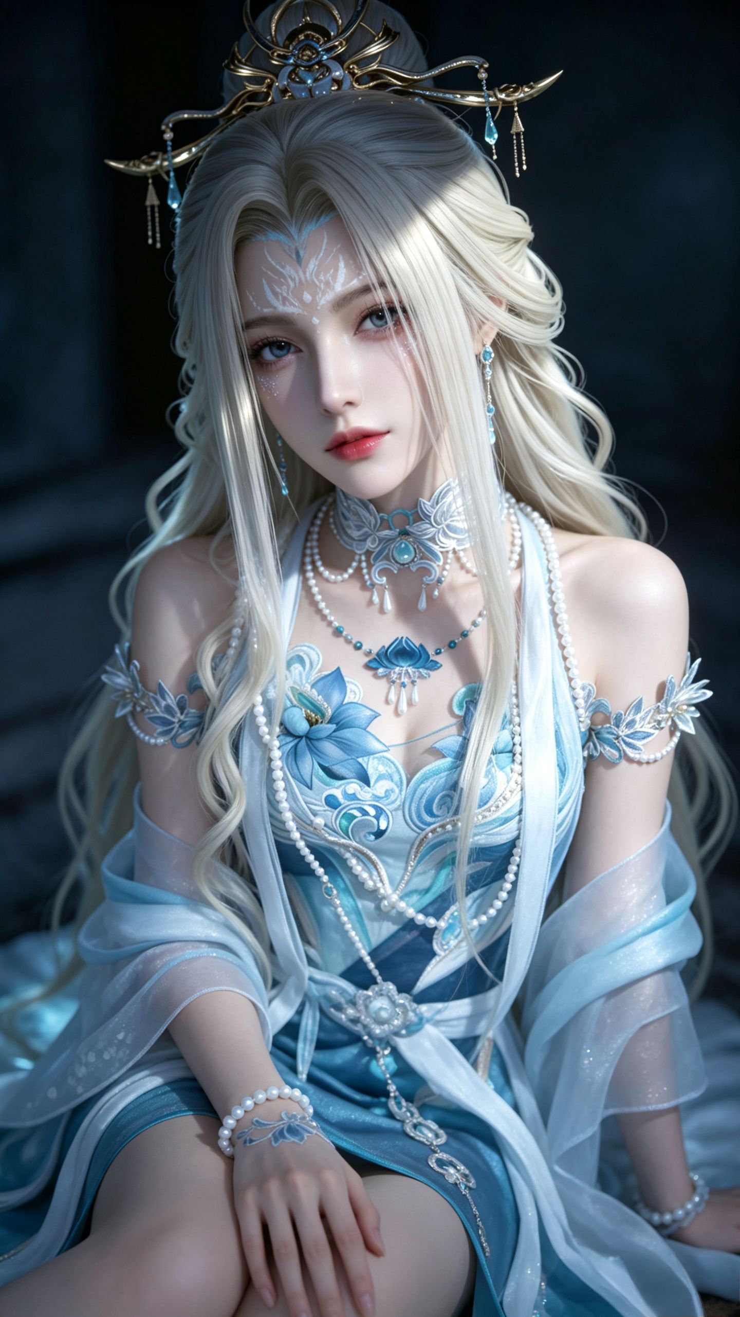 逆水寒 巫雅 玉观音 白发御姐美女 超高清手机壁纸,第3张