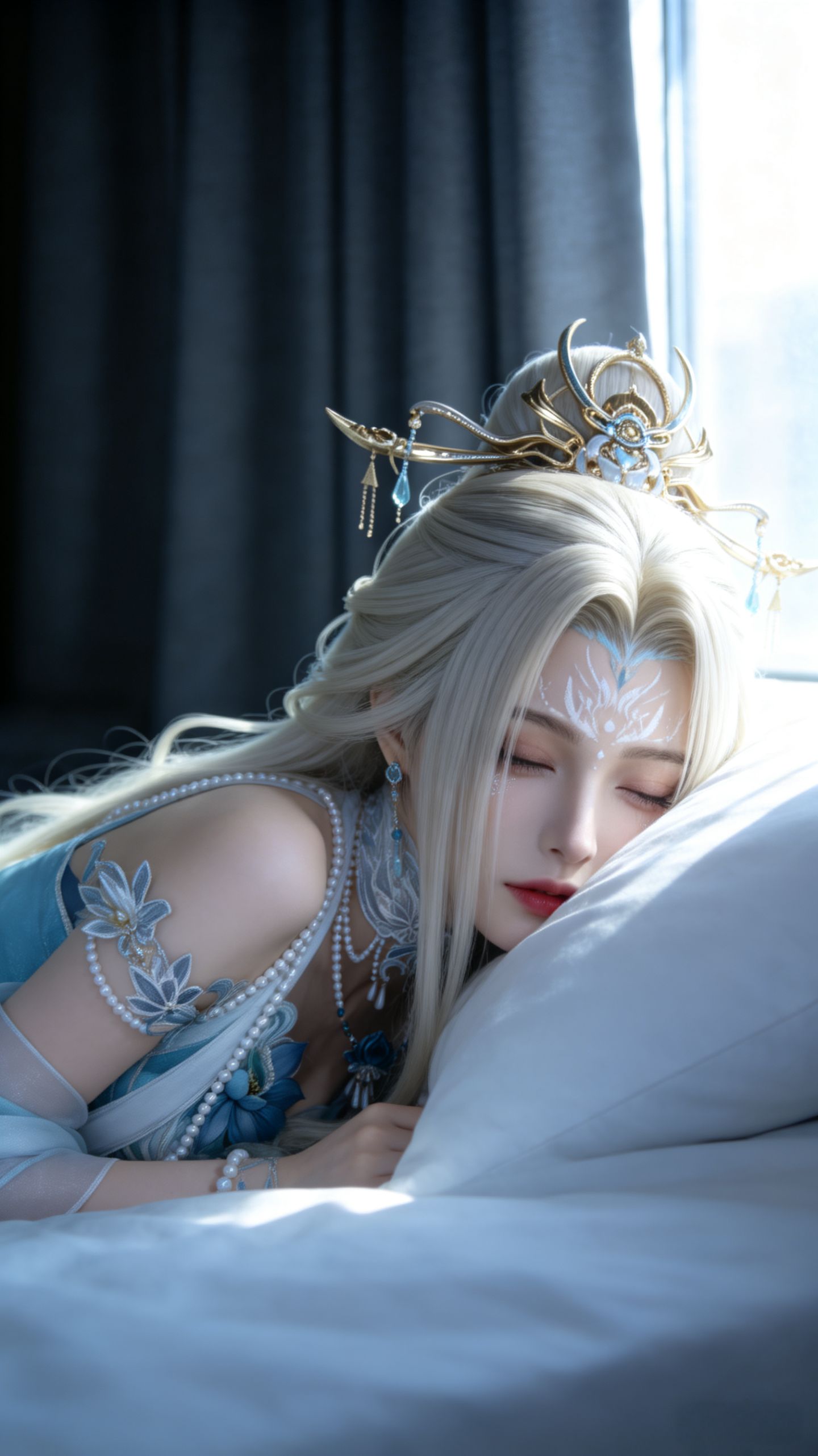 逆水寒 巫雅 玉观音 白发御姐美女 超高清手机壁纸,第8张