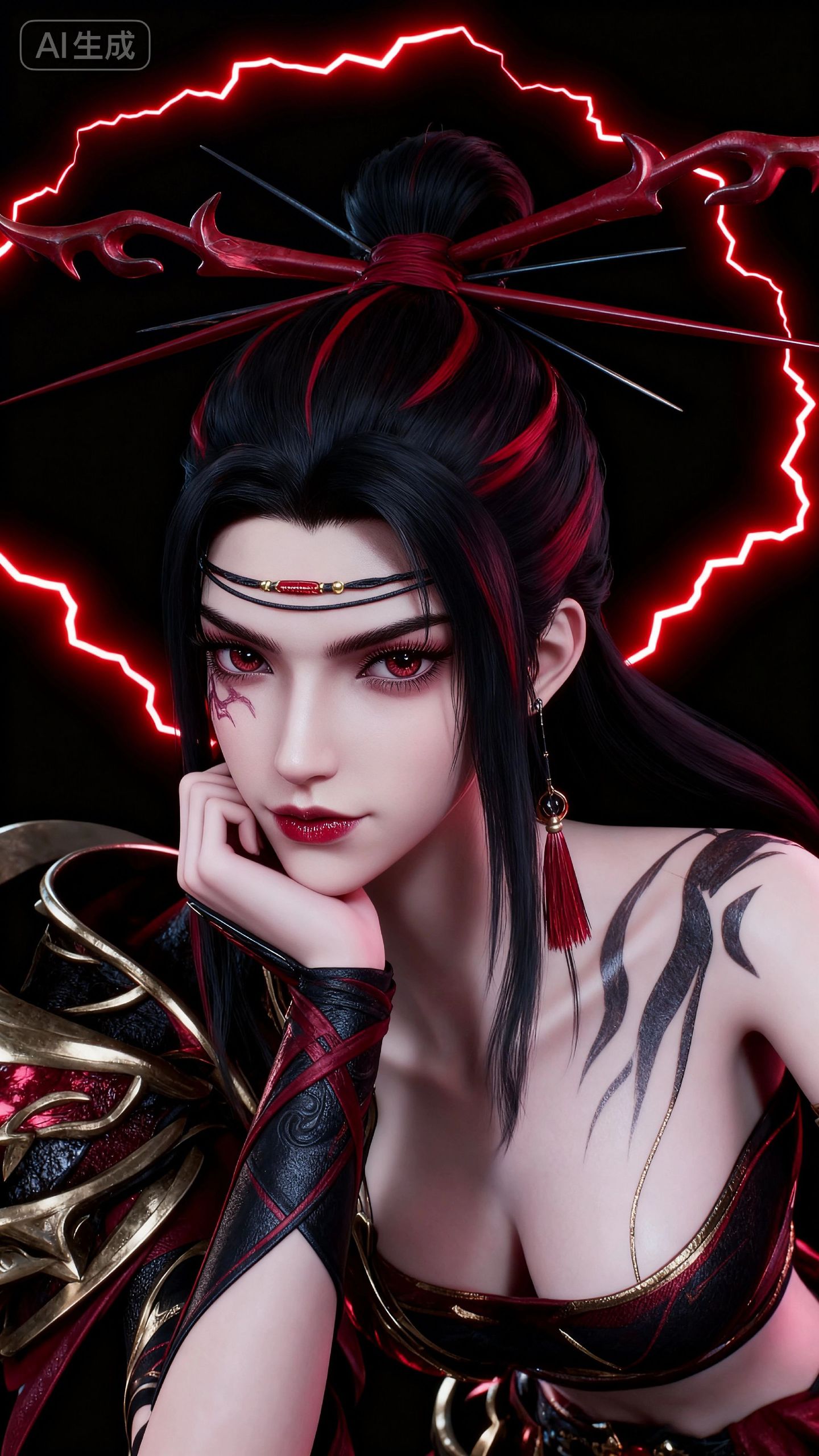 沧元图 邪花候 国漫女神 动漫美女 手机壁纸 AI创作,第2张