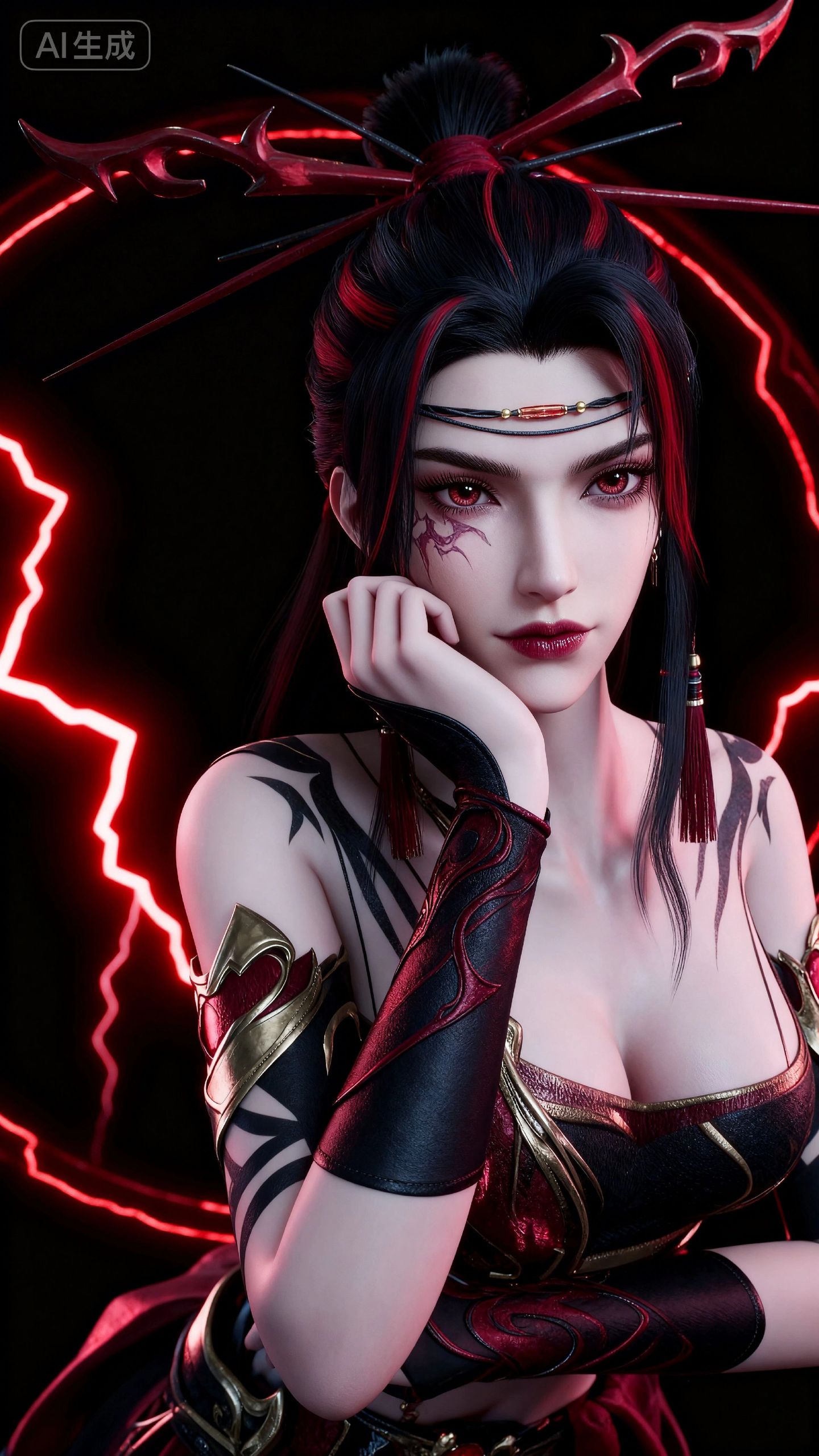 沧元图 邪花候 国漫女神 动漫美女 手机壁纸 AI创作,第3张