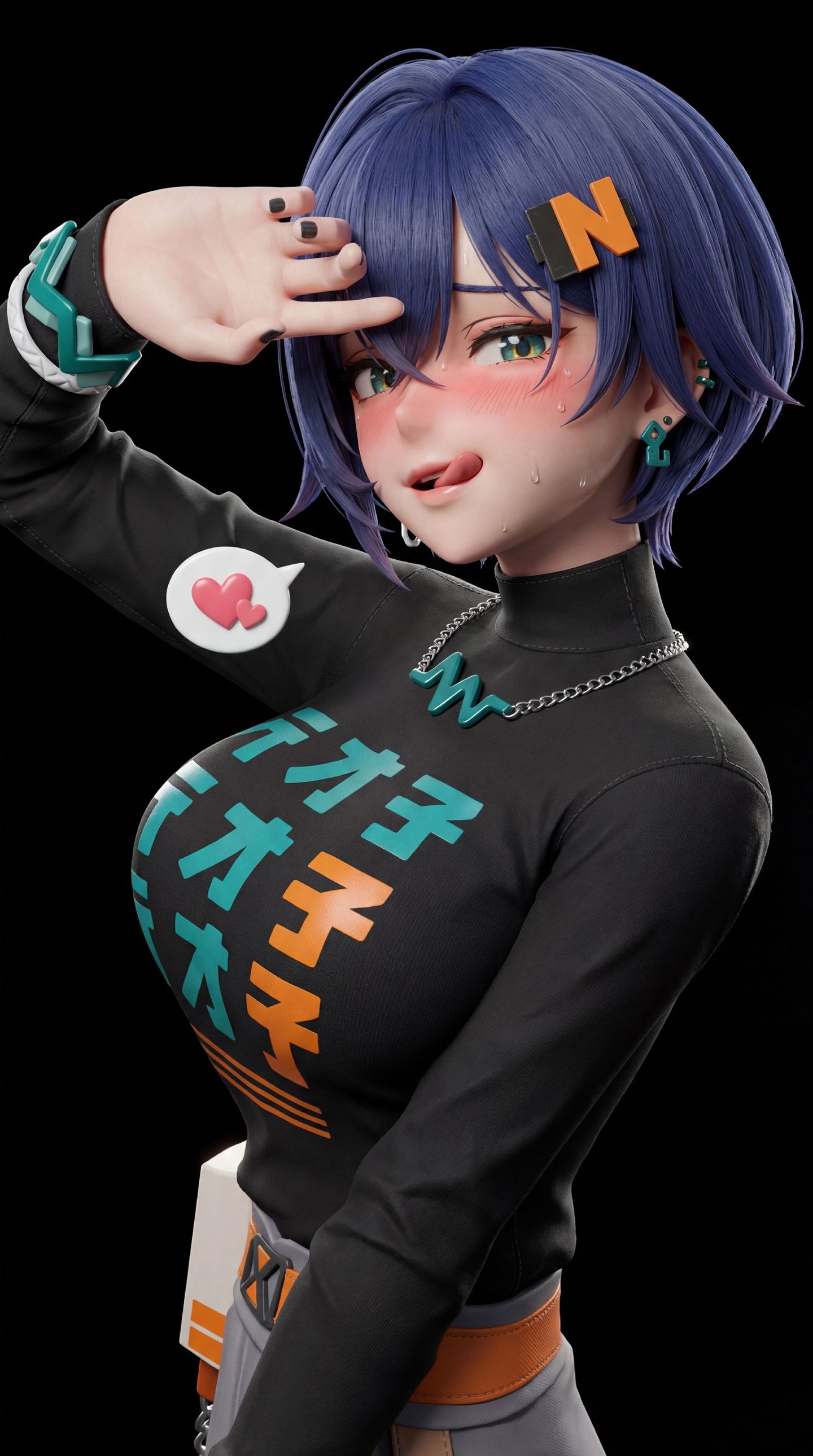 黑色背景 手办模型 ai绘画 玲妹妹 真实感,第1张