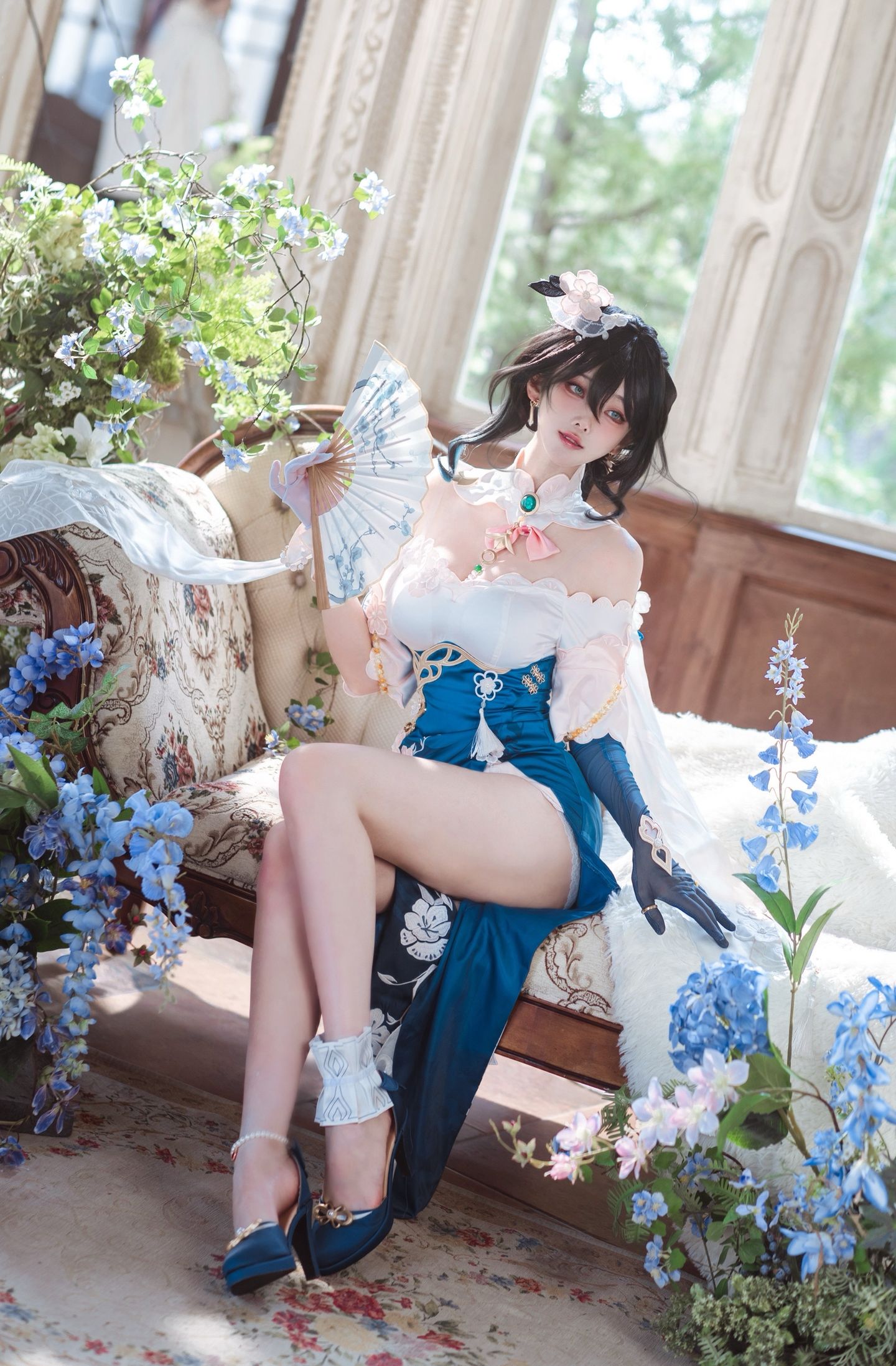 @走路摇mini 阮梅新皮肤 走路摇zly 旗袍 cosplay 网红美女,第3张