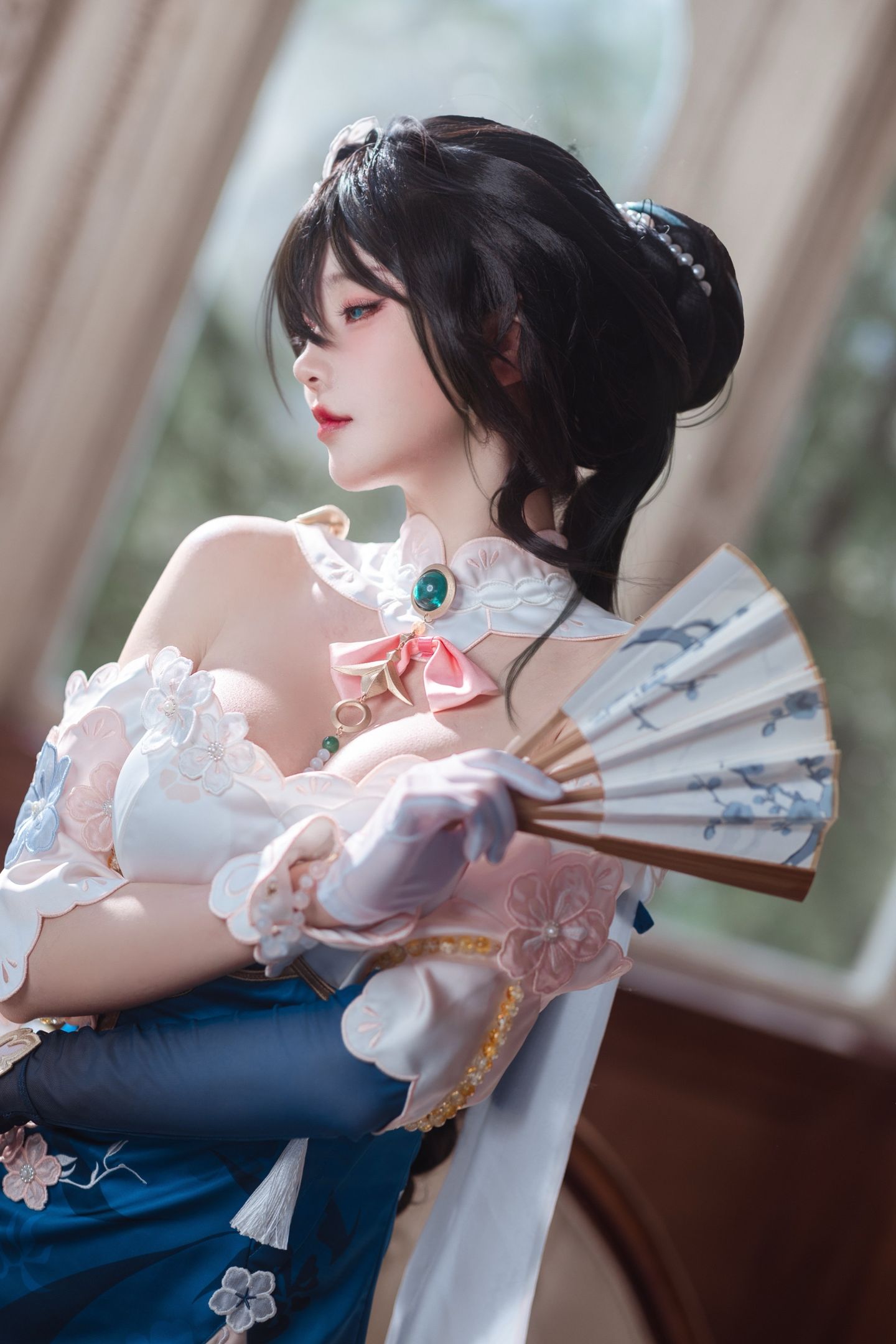 @走路摇mini 阮梅新皮肤 走路摇zly 旗袍 cosplay 网红美女,第5张