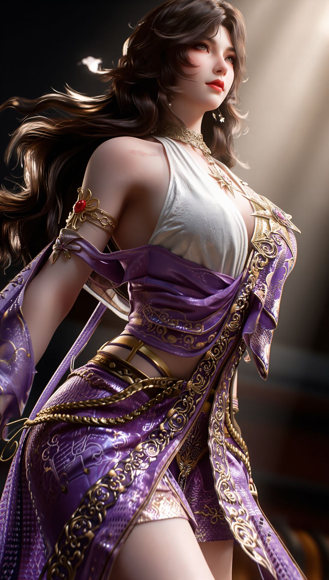 逆战《时溯王座》角色 紫霞唯美异域风 竖屏手机壁纸 游戏女角色,第2张