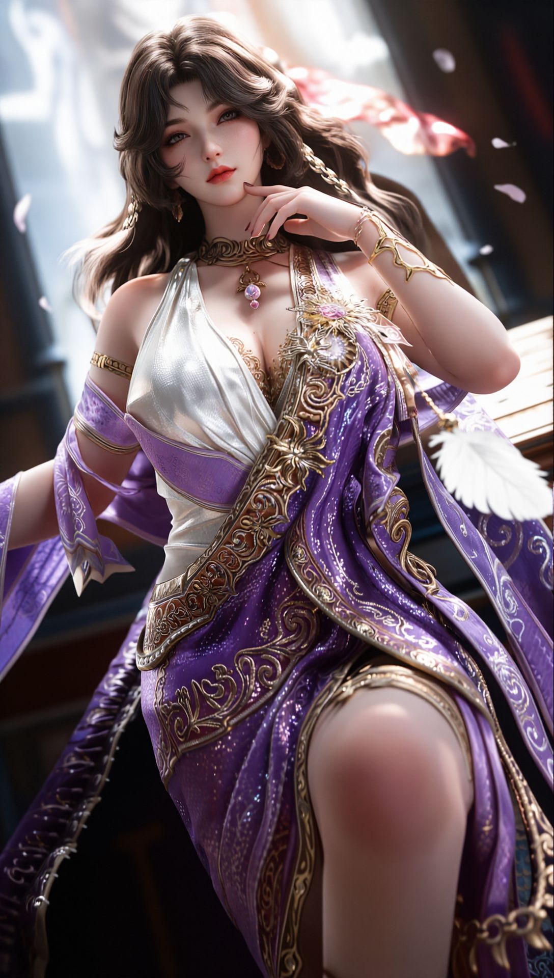 逆战《时溯王座》角色 紫霞唯美异域风 竖屏手机壁纸 游戏女角色,第6张