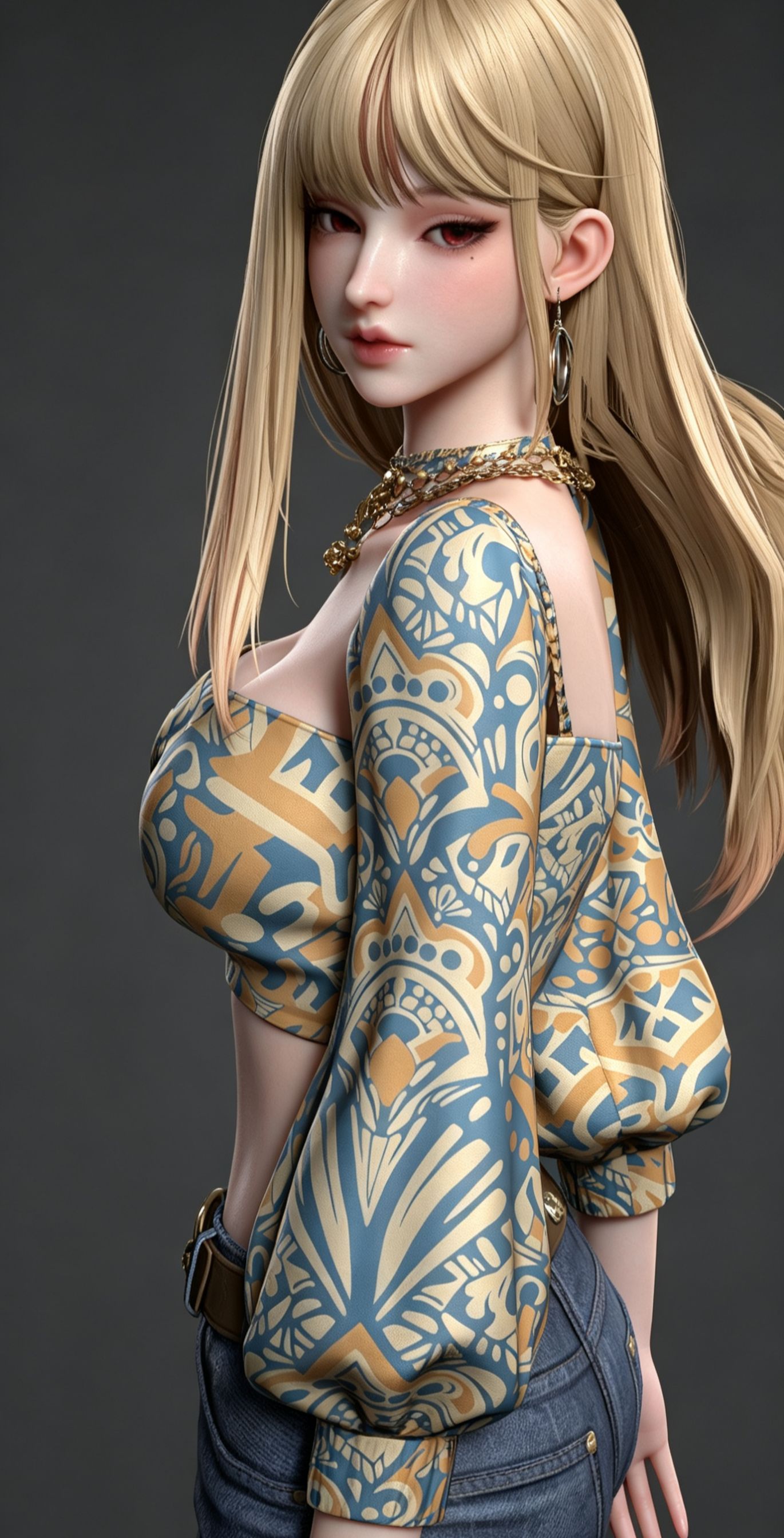 性感游戏角色 捏脸穿搭 mmorpg时尚穿搭 3D建模,第2张