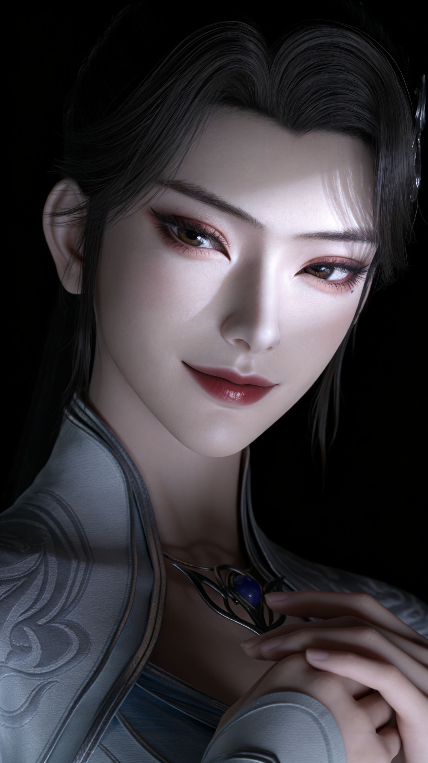 斗破苍穹 青仙子美图壁纸 黑色背景 竖图手机版,第1张