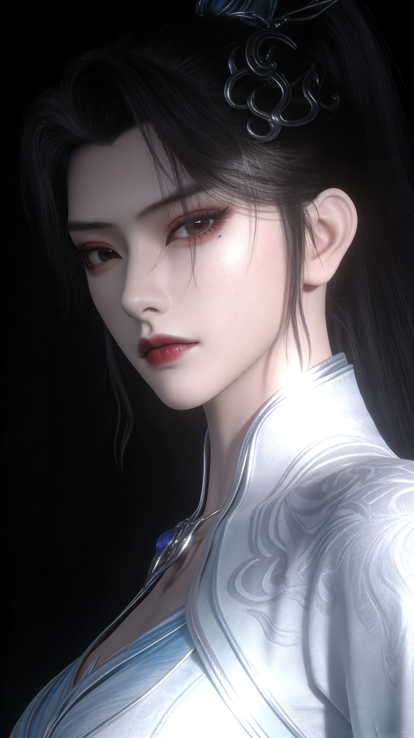 斗破苍穹 青仙子美图壁纸 黑色背景 竖图手机版,第2张