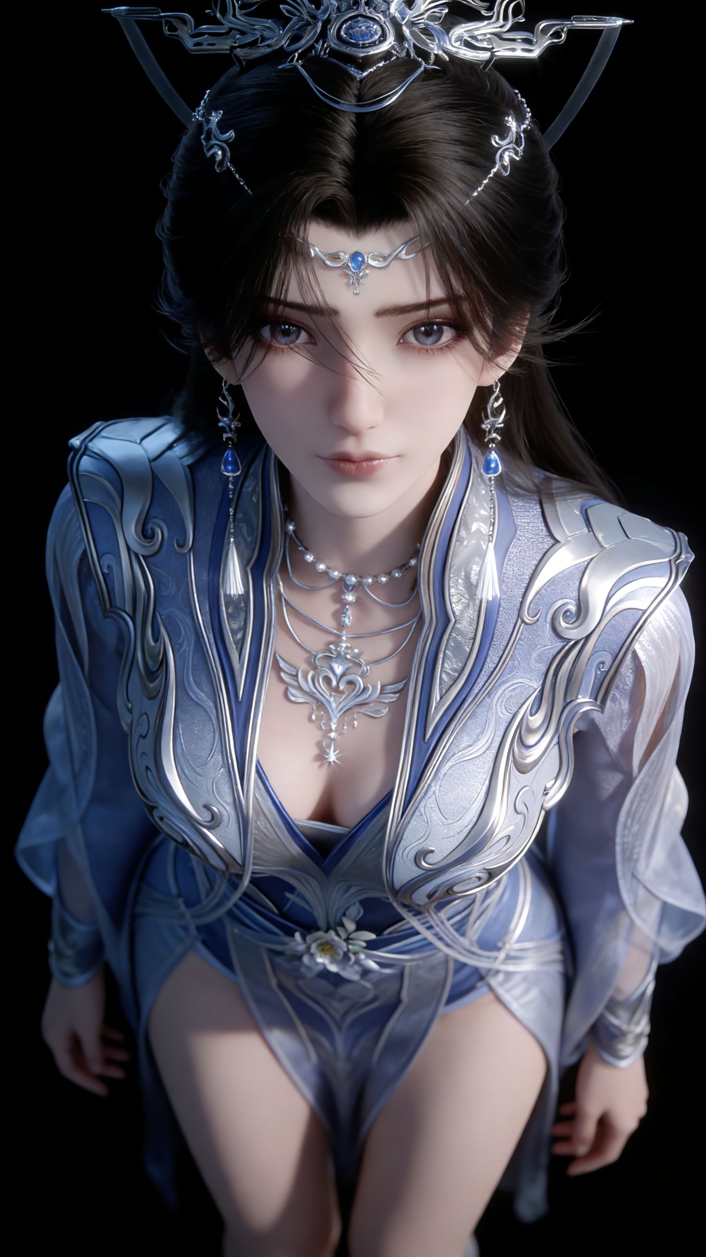 动漫动画仙逆年番 李慕婉 黑色背景手机锁屏壁纸分享 好看美女,第1张